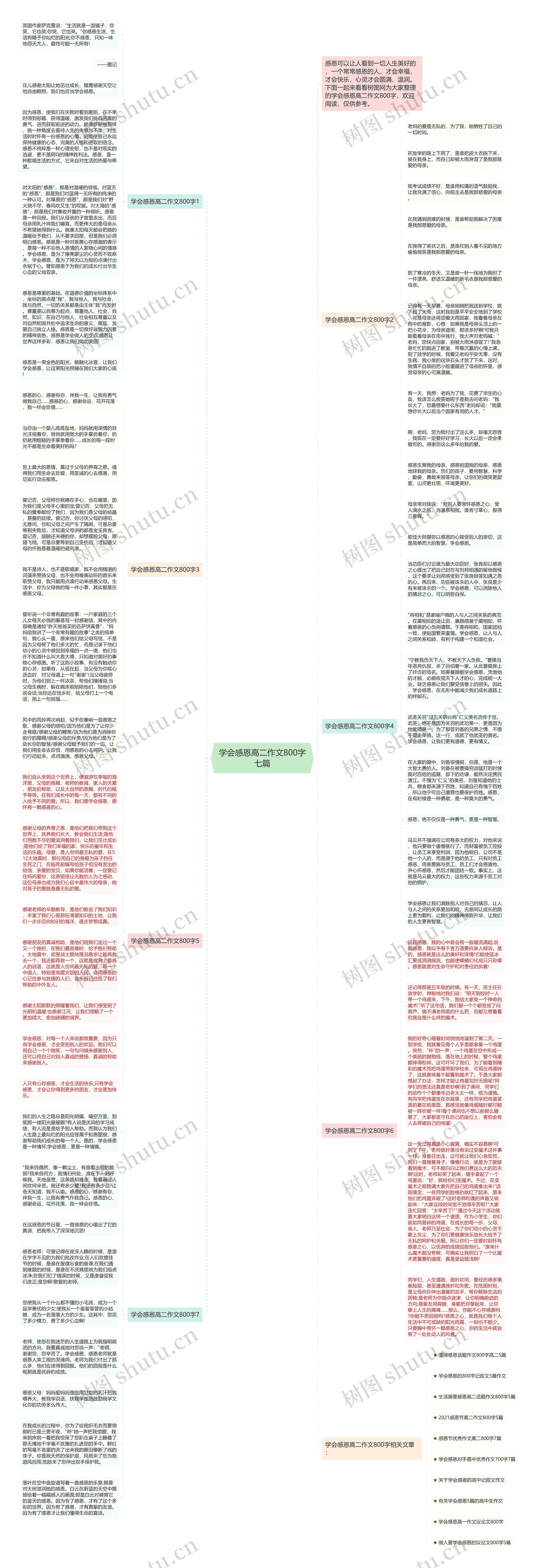 学会感恩高二作文800字七篇思维导图