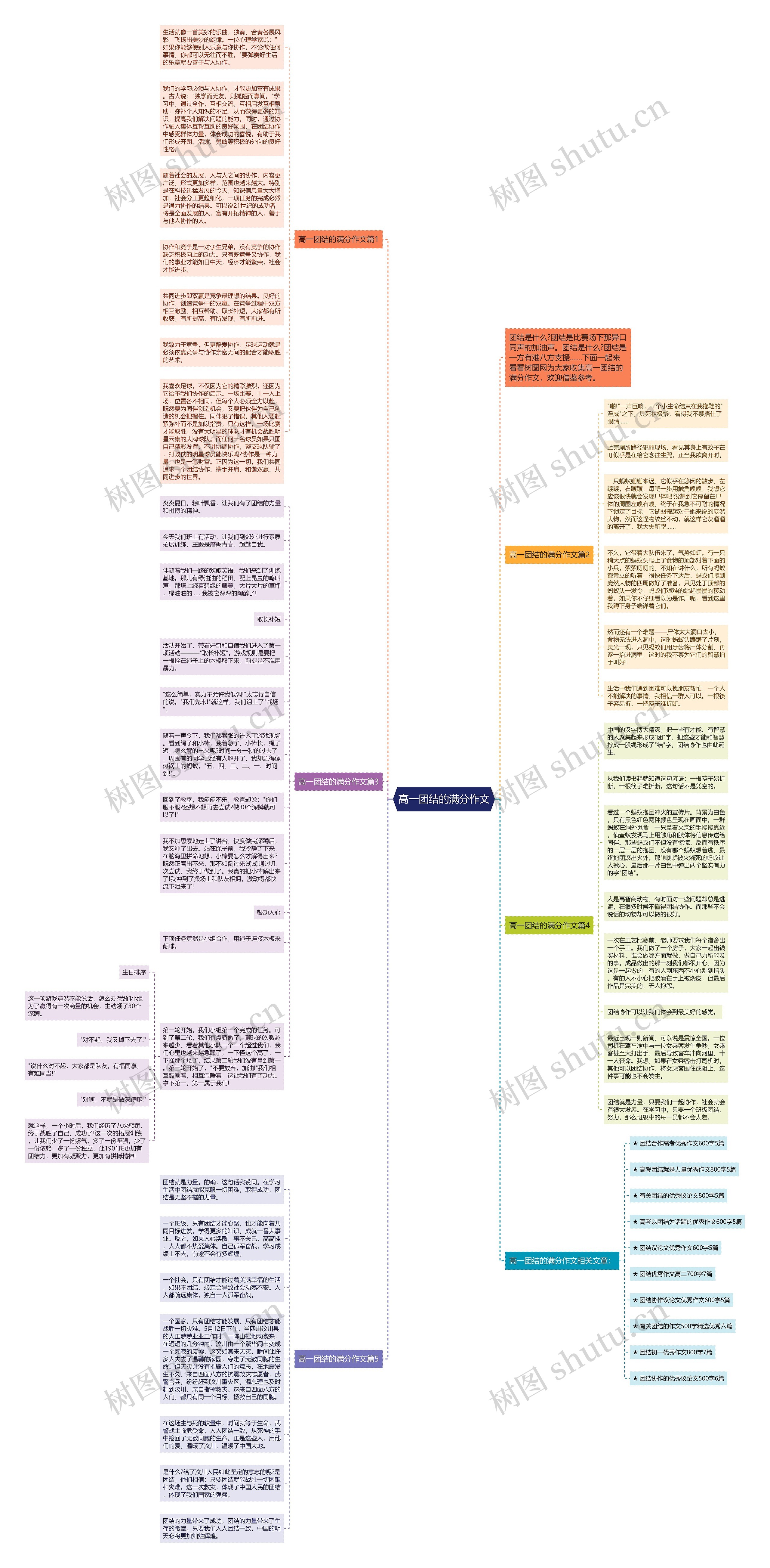 高一团结的满分作文思维导图