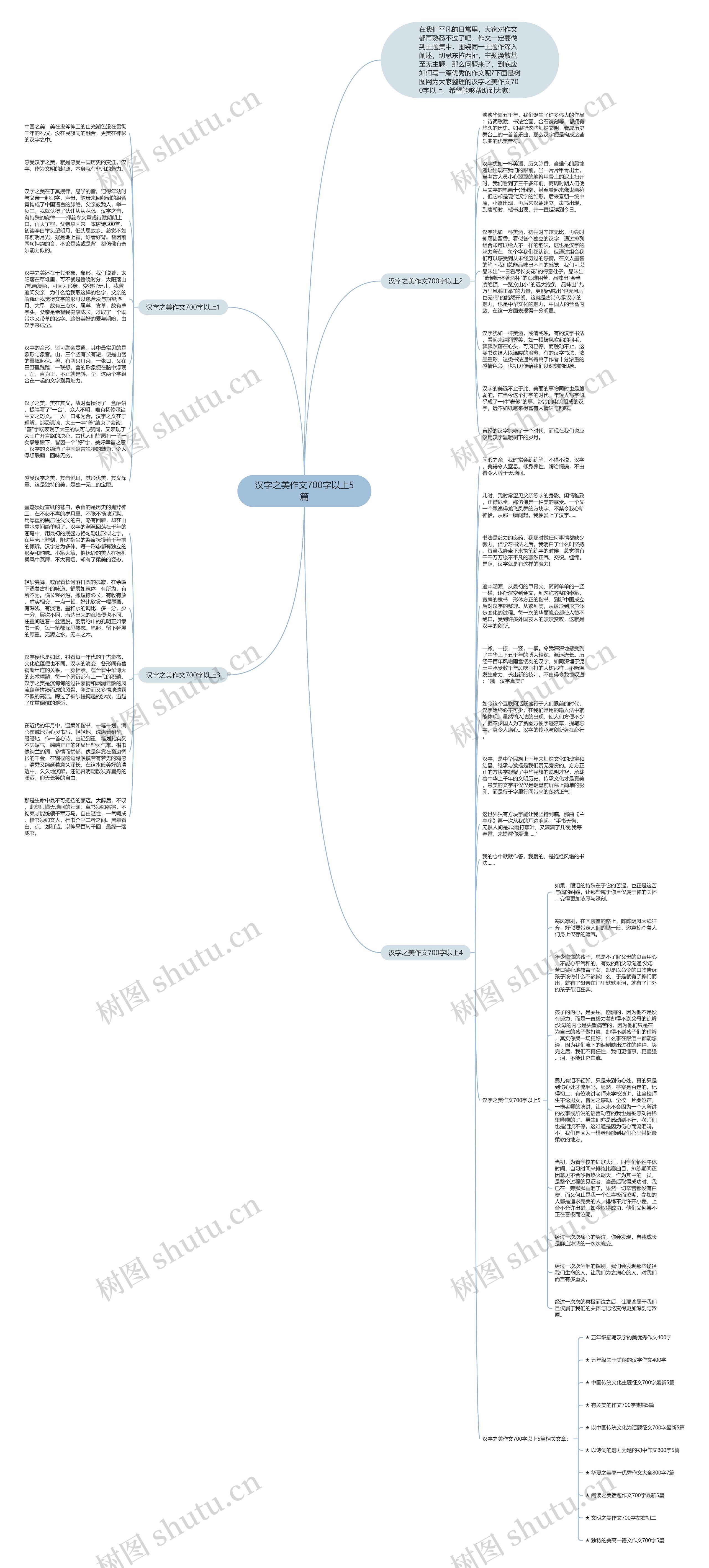 汉字之美作文700字以上5篇思维导图