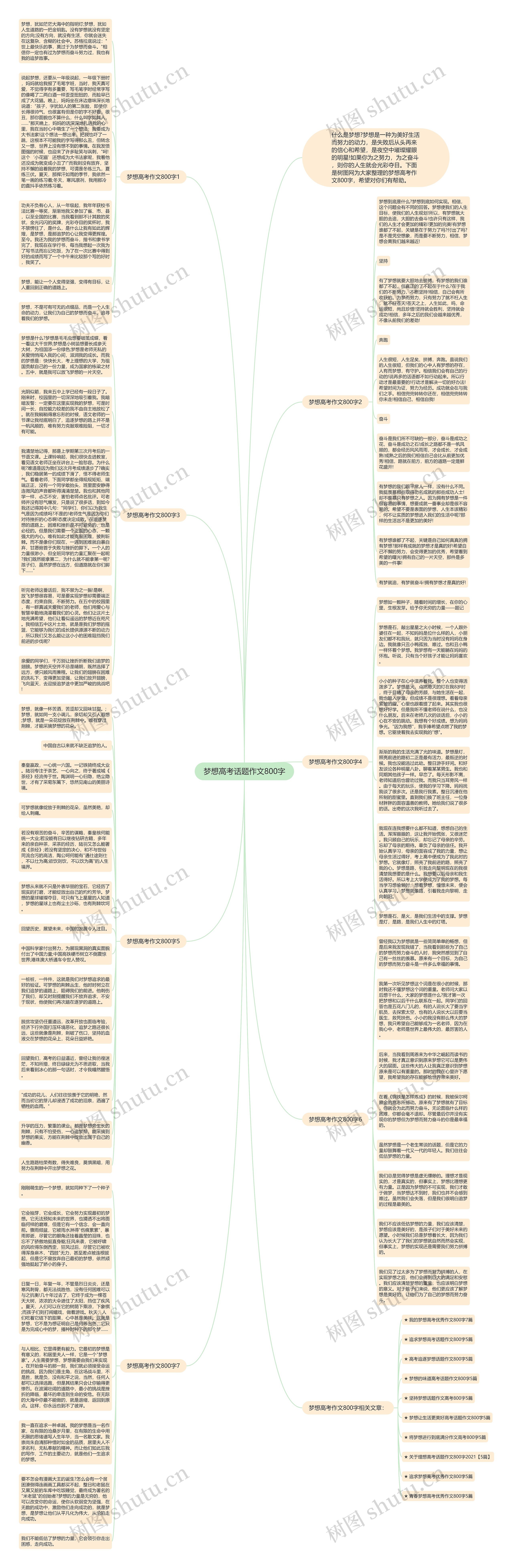 梦想高考话题作文800字思维导图