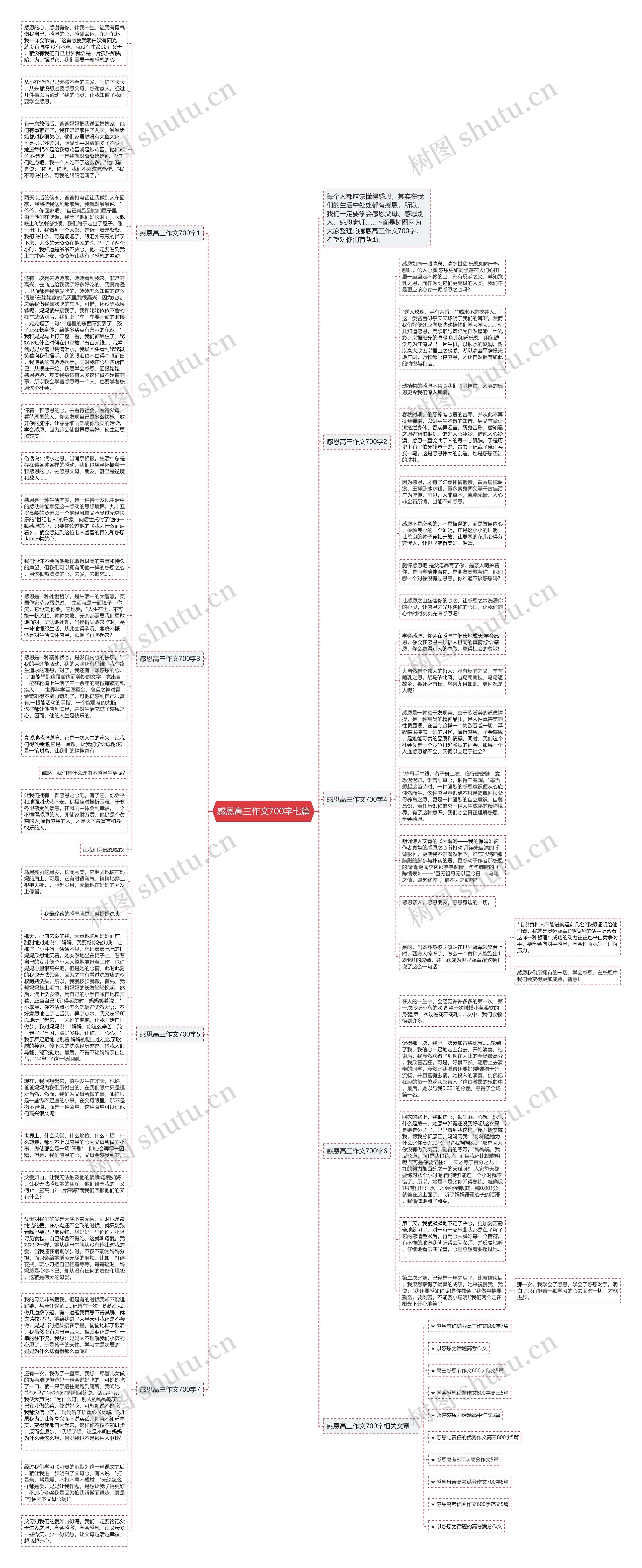 感恩高三作文700字七篇思维导图