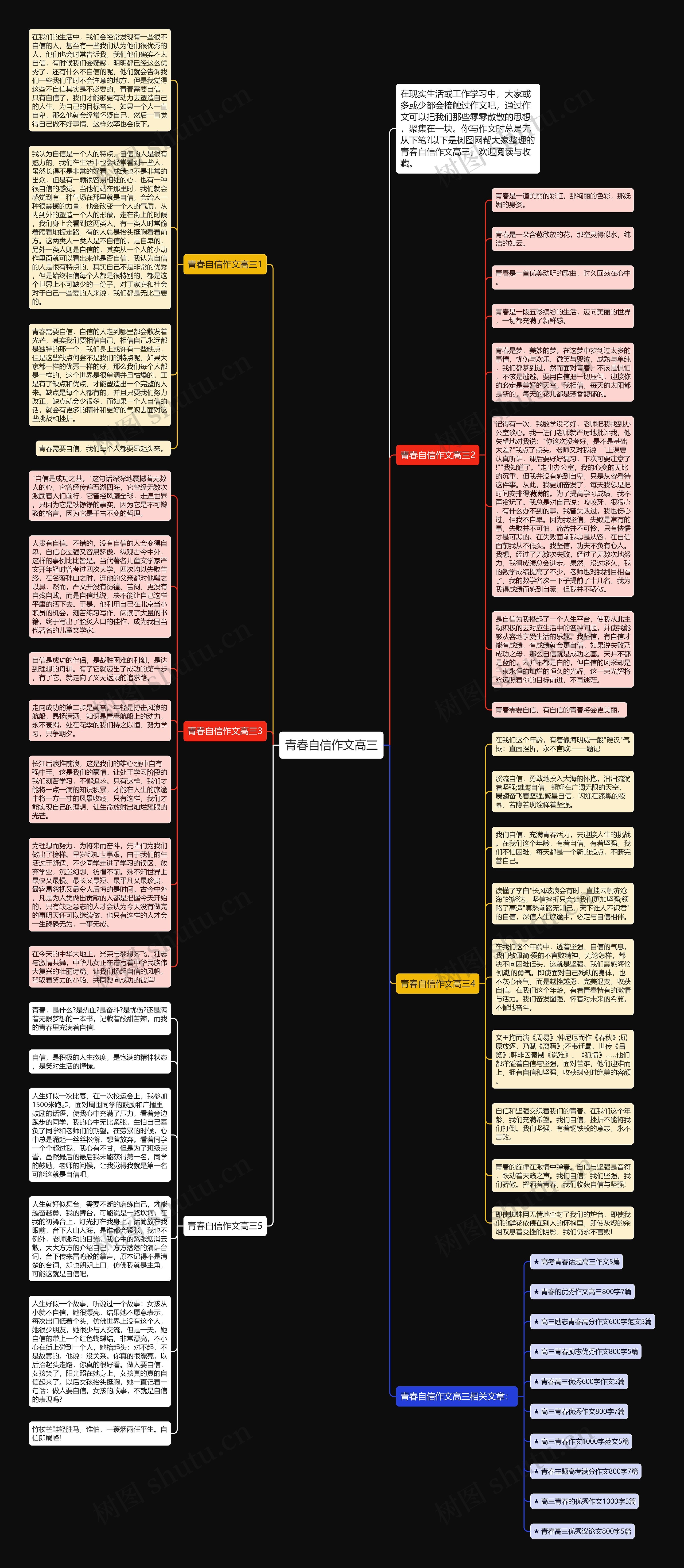 青春自信作文高三思维导图