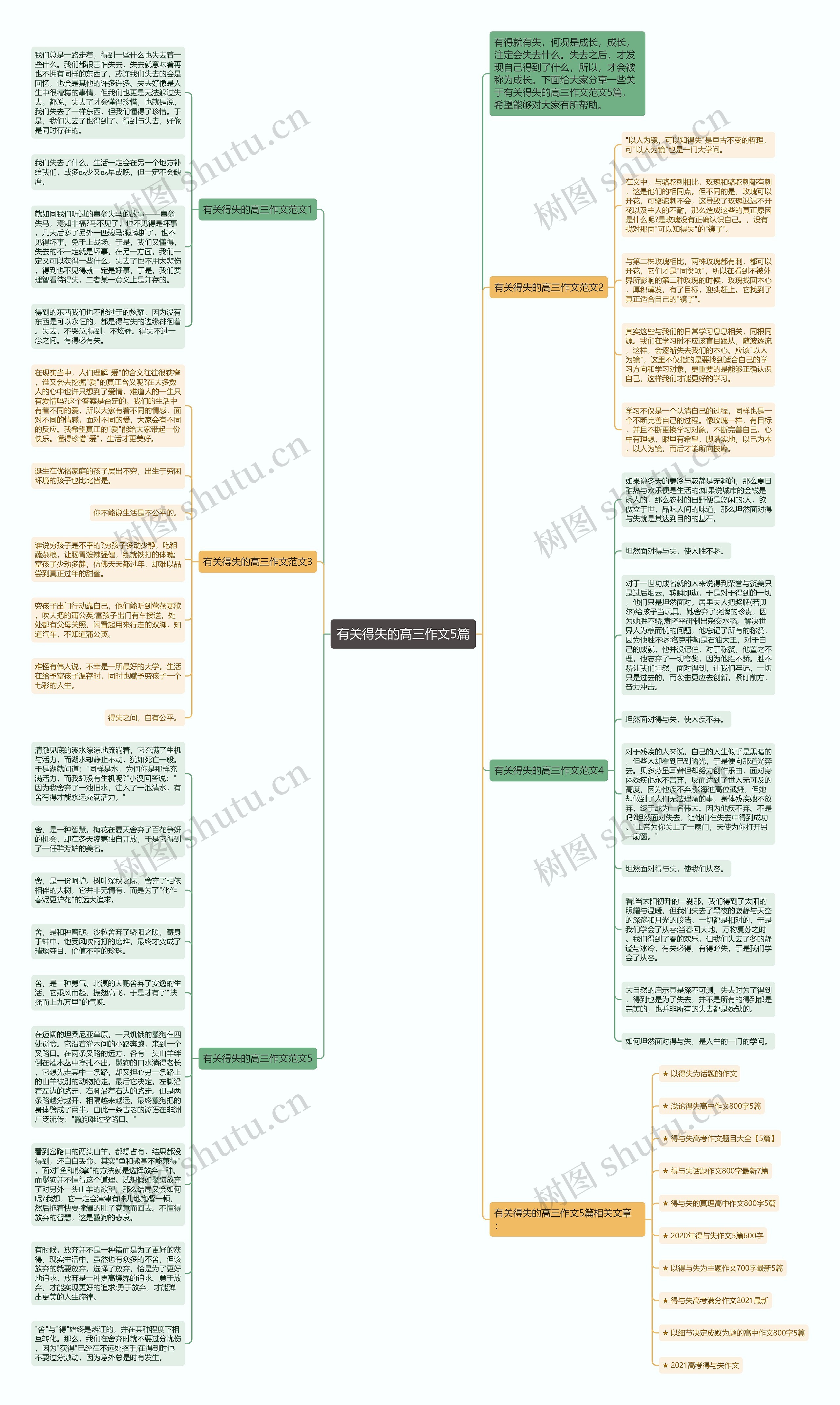 有关得失的高三作文5篇思维导图