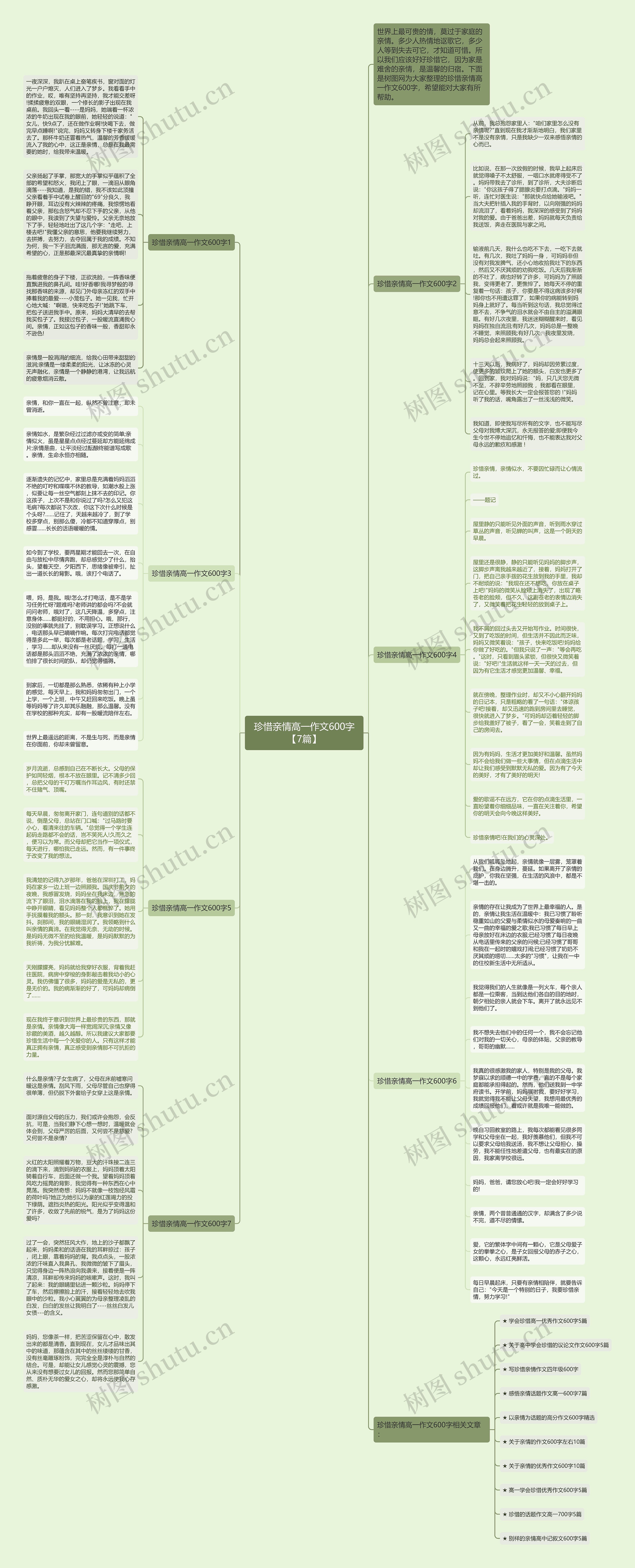 珍惜亲情高一作文600字【7篇】思维导图