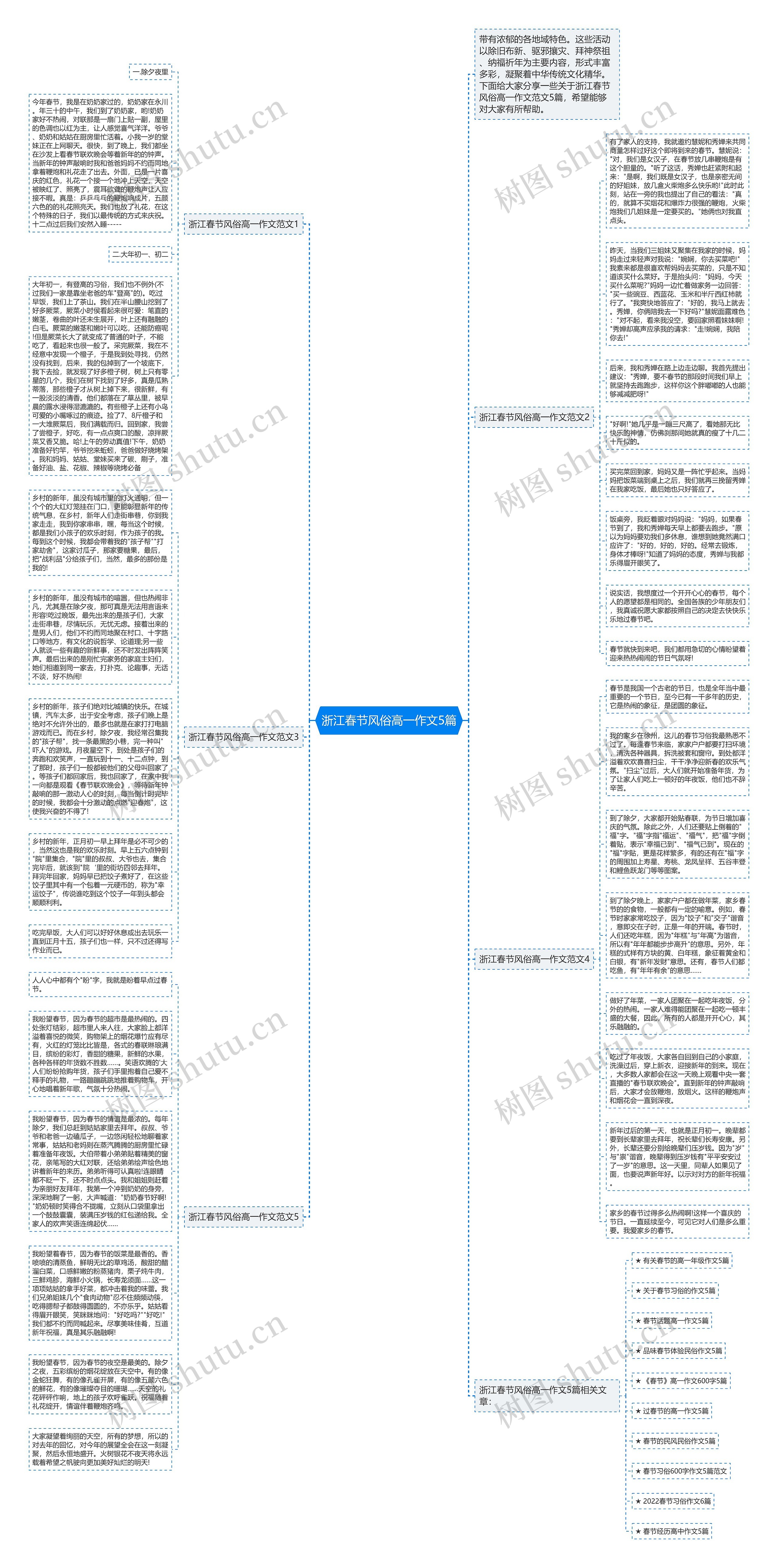 浙江春节风俗高一作文5篇思维导图