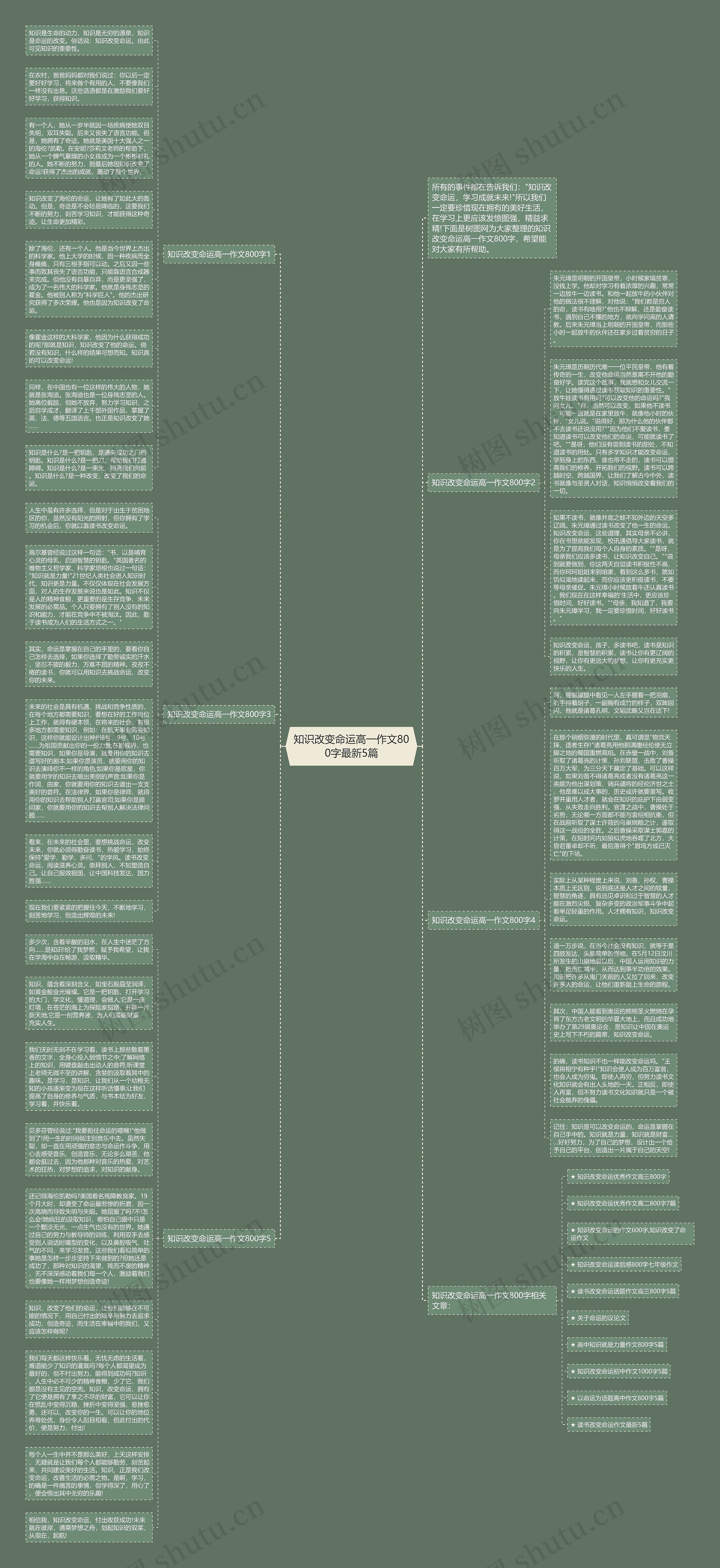 知识改变命运高一作文800字最新5篇思维导图