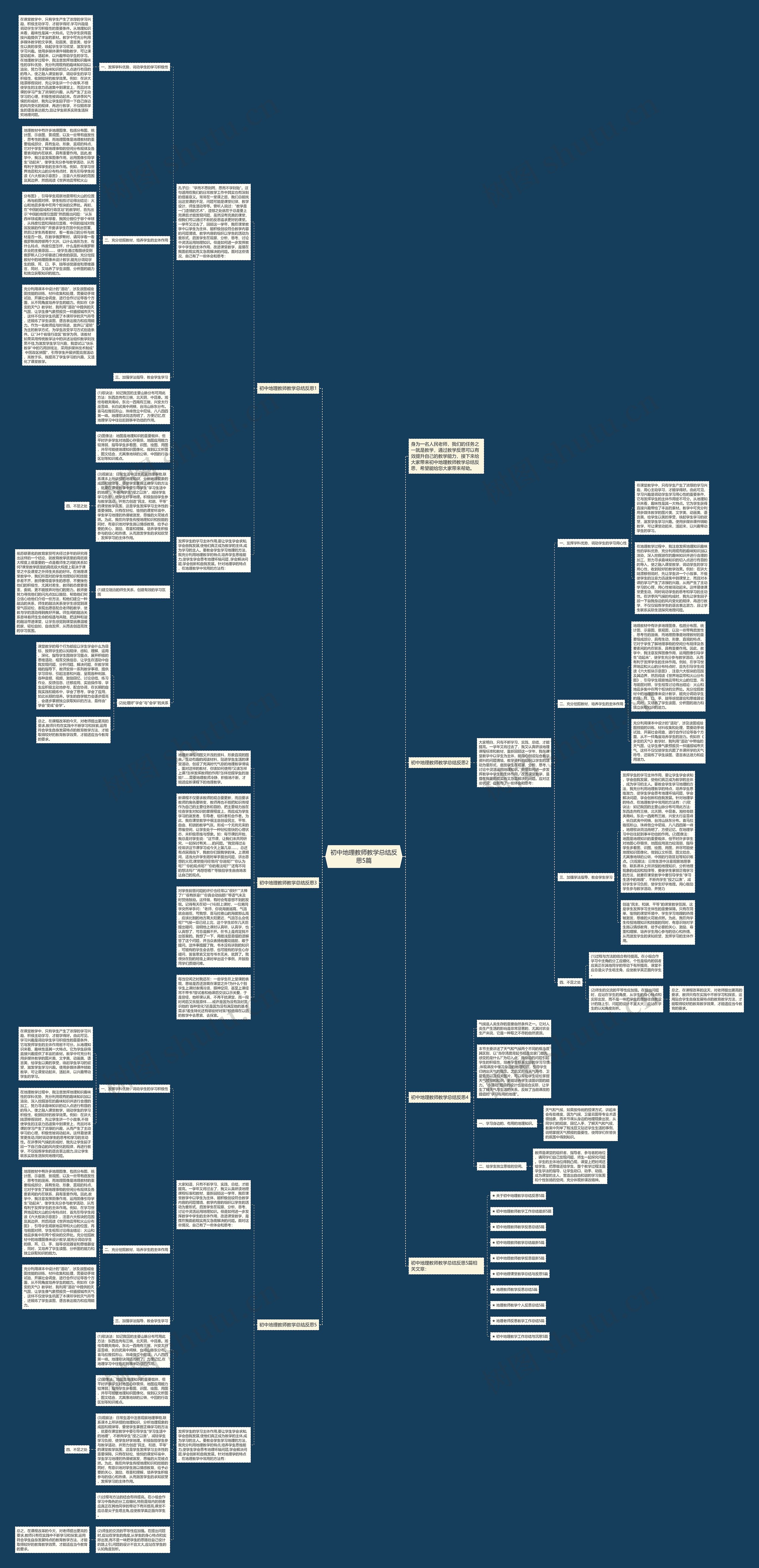 初中地理教师教学总结反思5篇思维导图