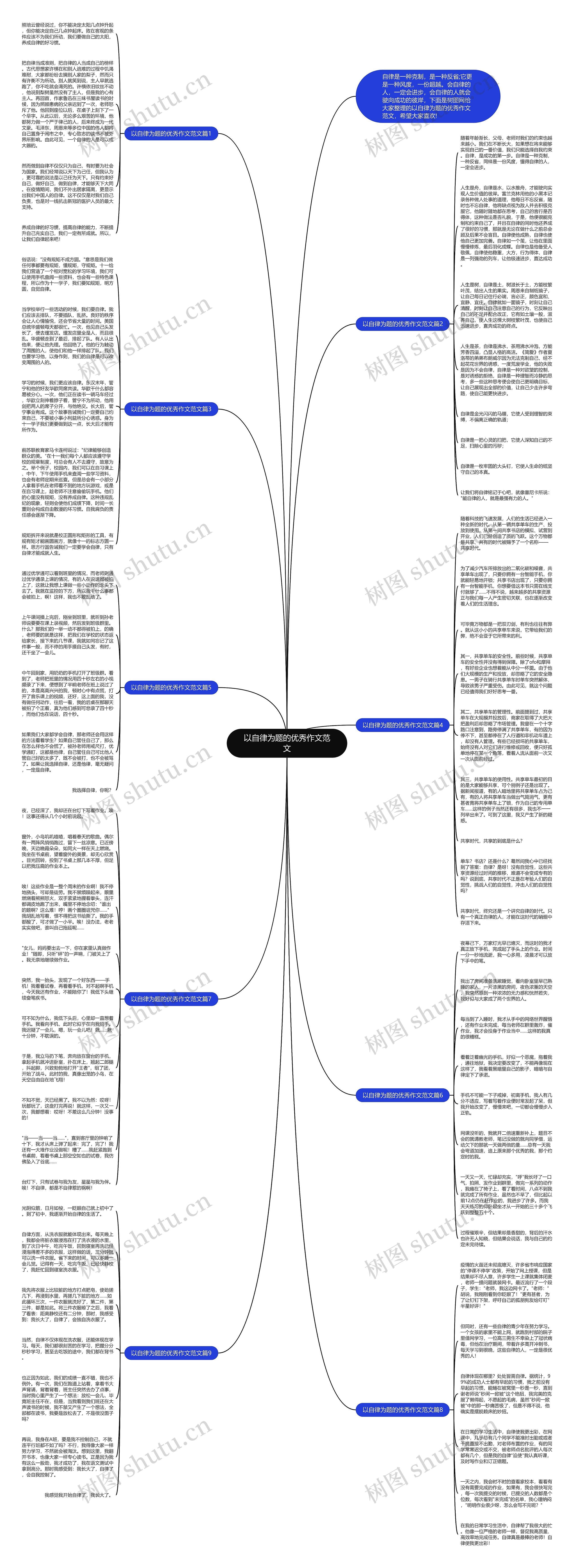 以自律为题的优秀作文范文思维导图