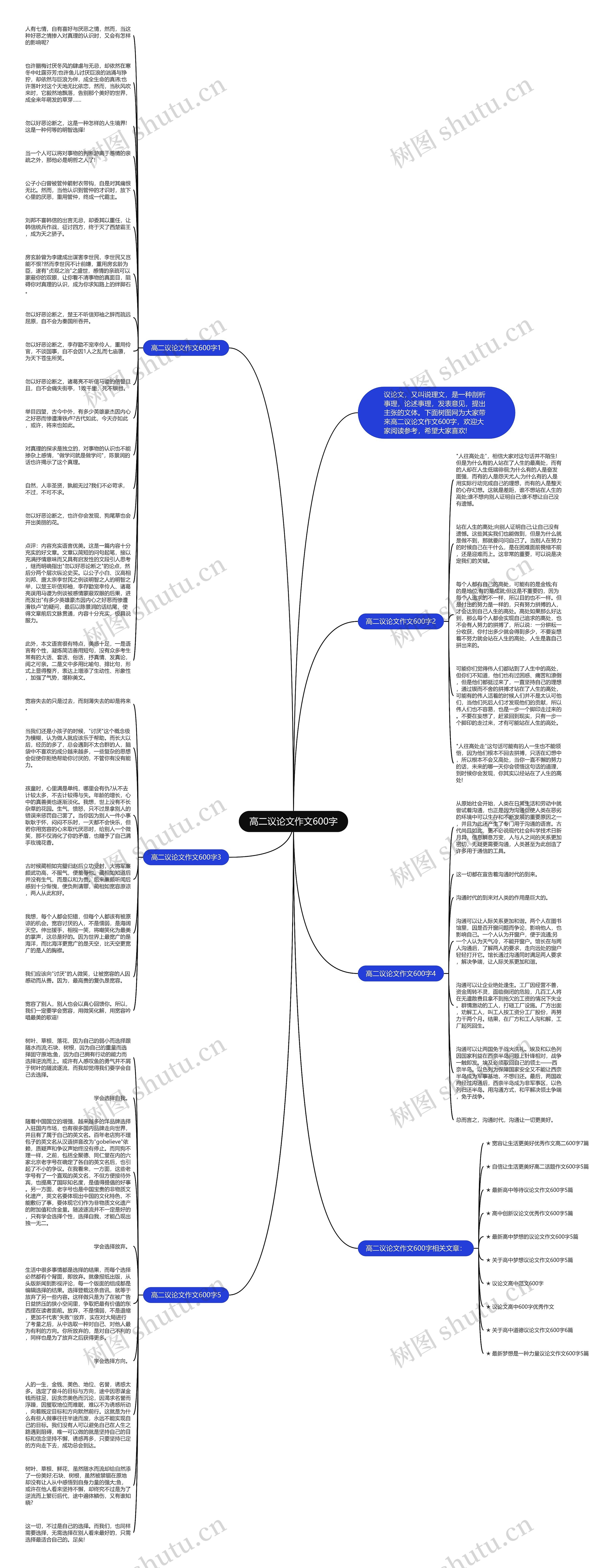 高二议论文作文600字思维导图