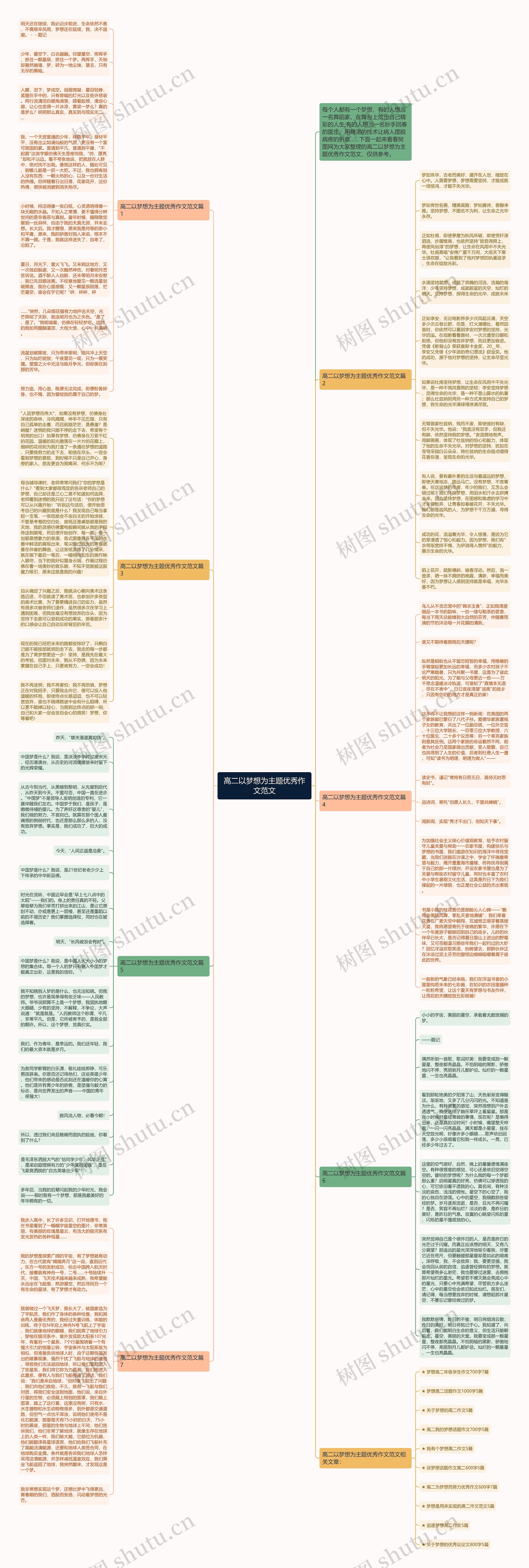 高二以梦想为主题优秀作文范文思维导图