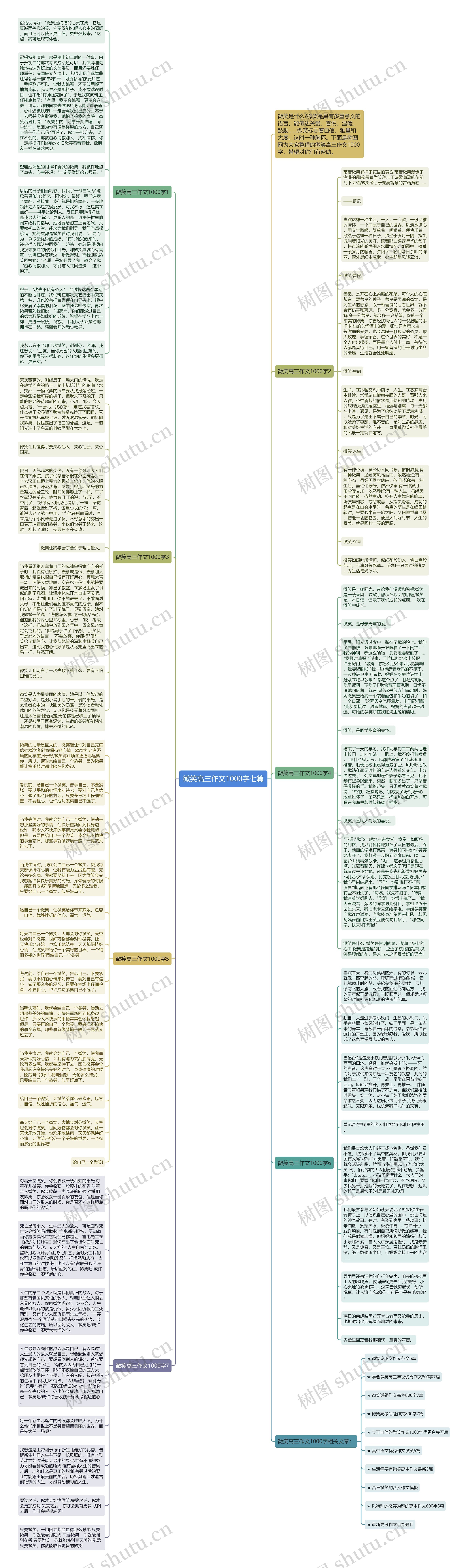微笑高三作文1000字七篇思维导图
