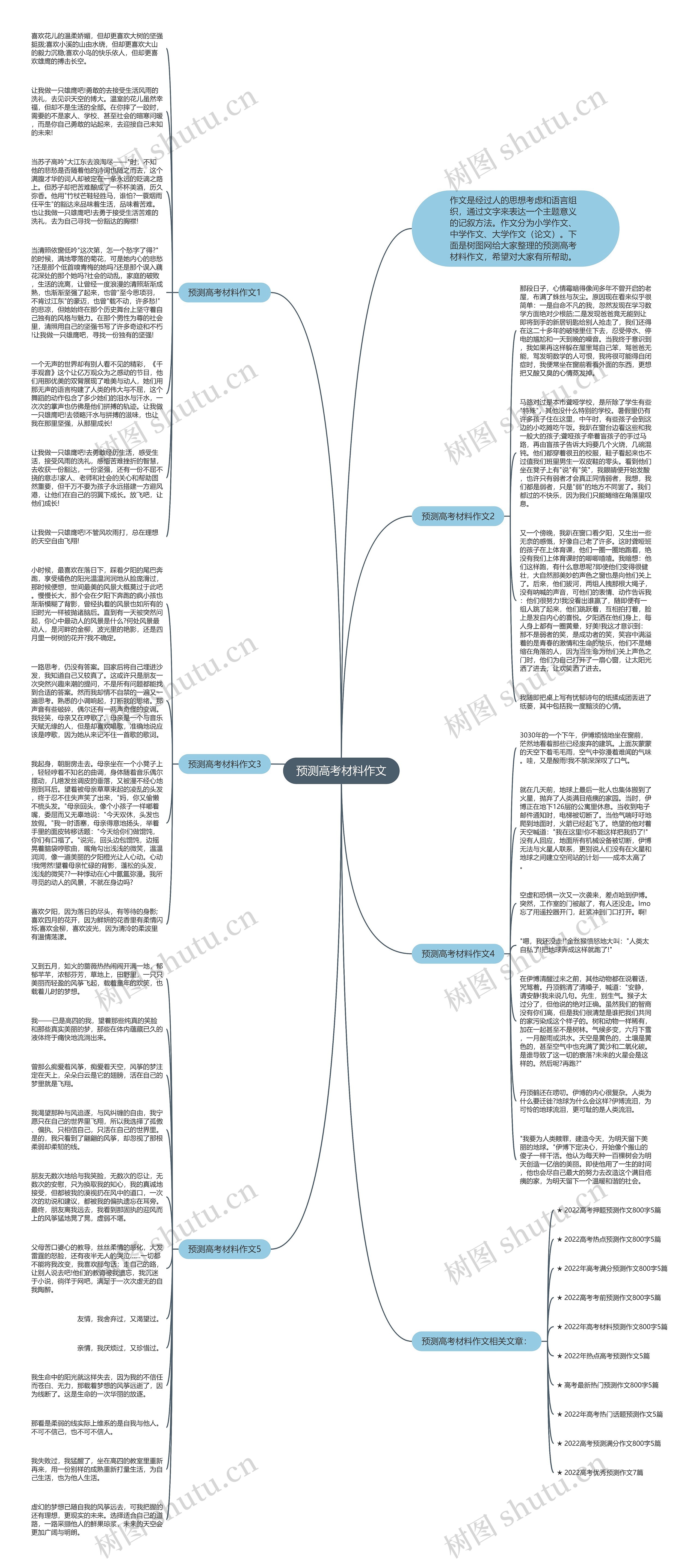 预测高考材料作文思维导图