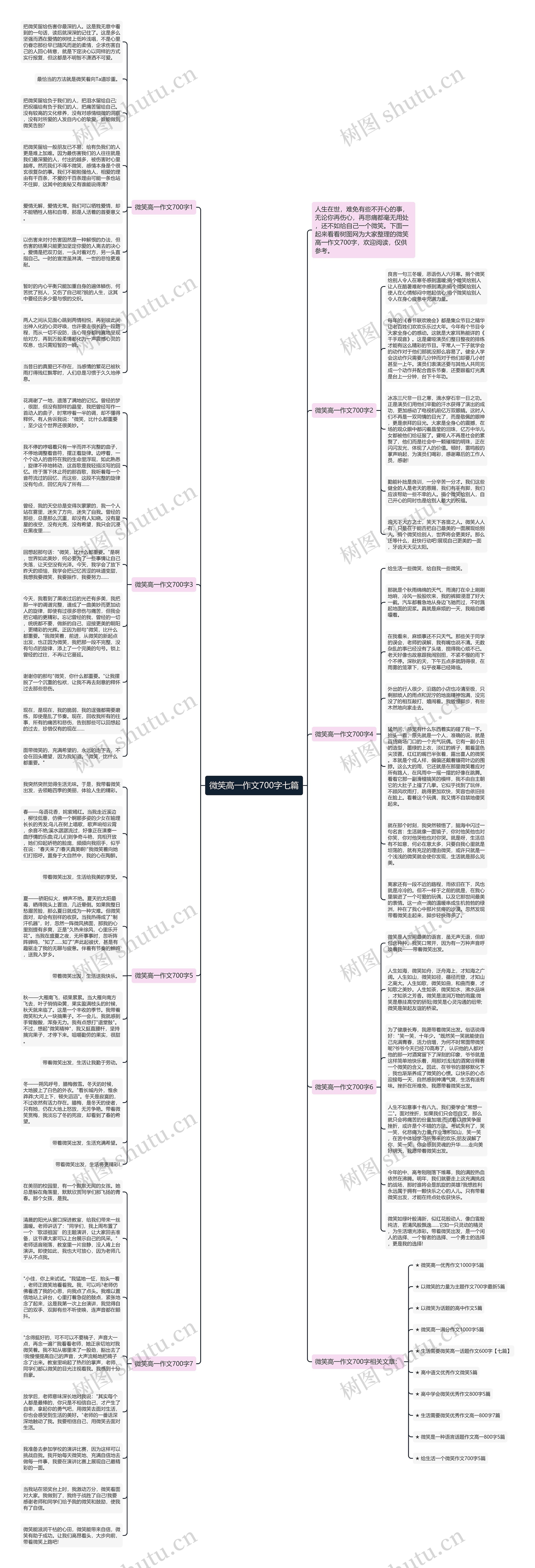 微笑高一作文700字七篇思维导图