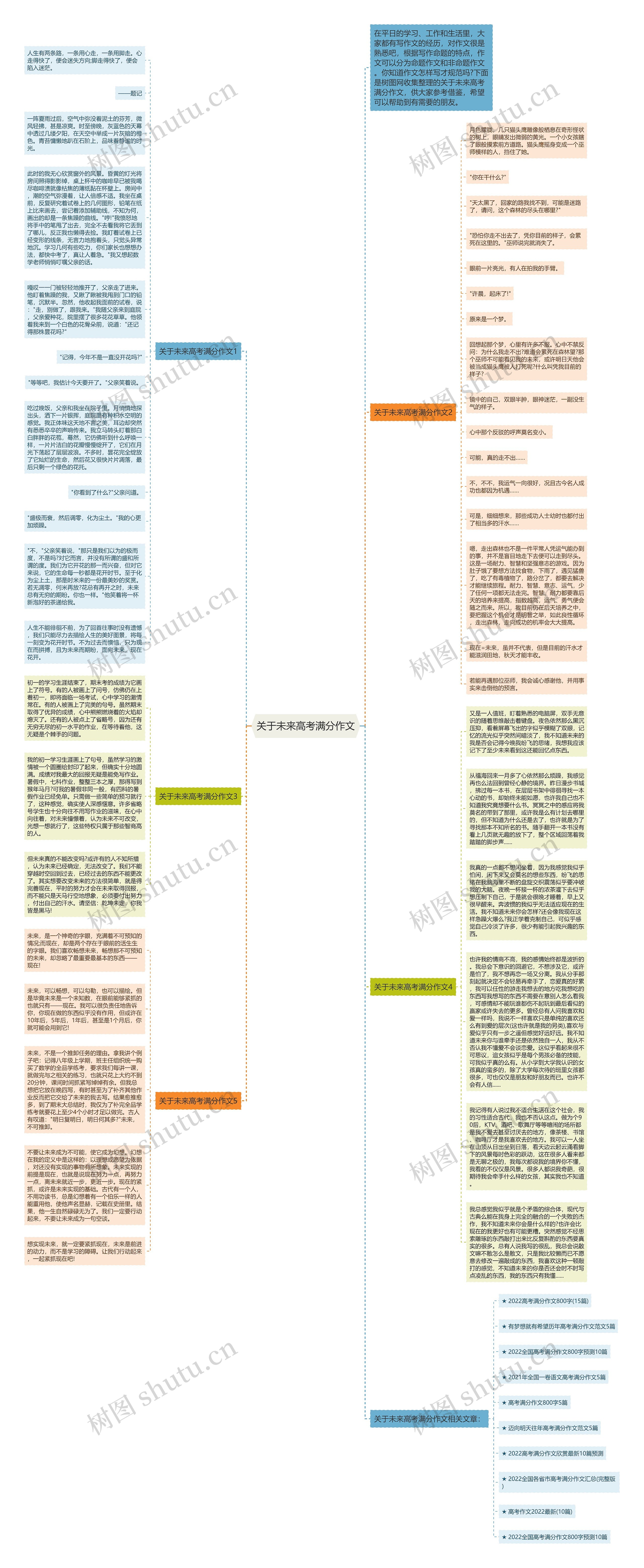 关于未来高考满分作文思维导图