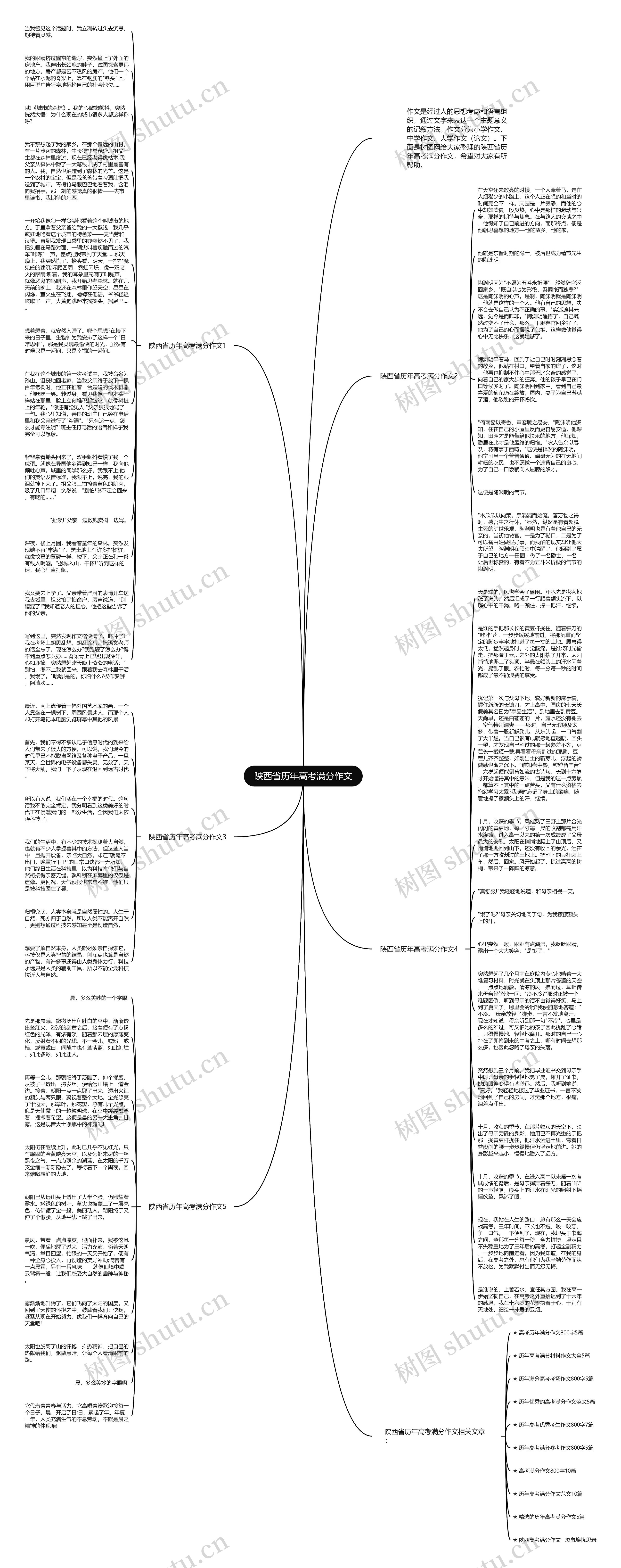 陕西省历年高考满分作文思维导图