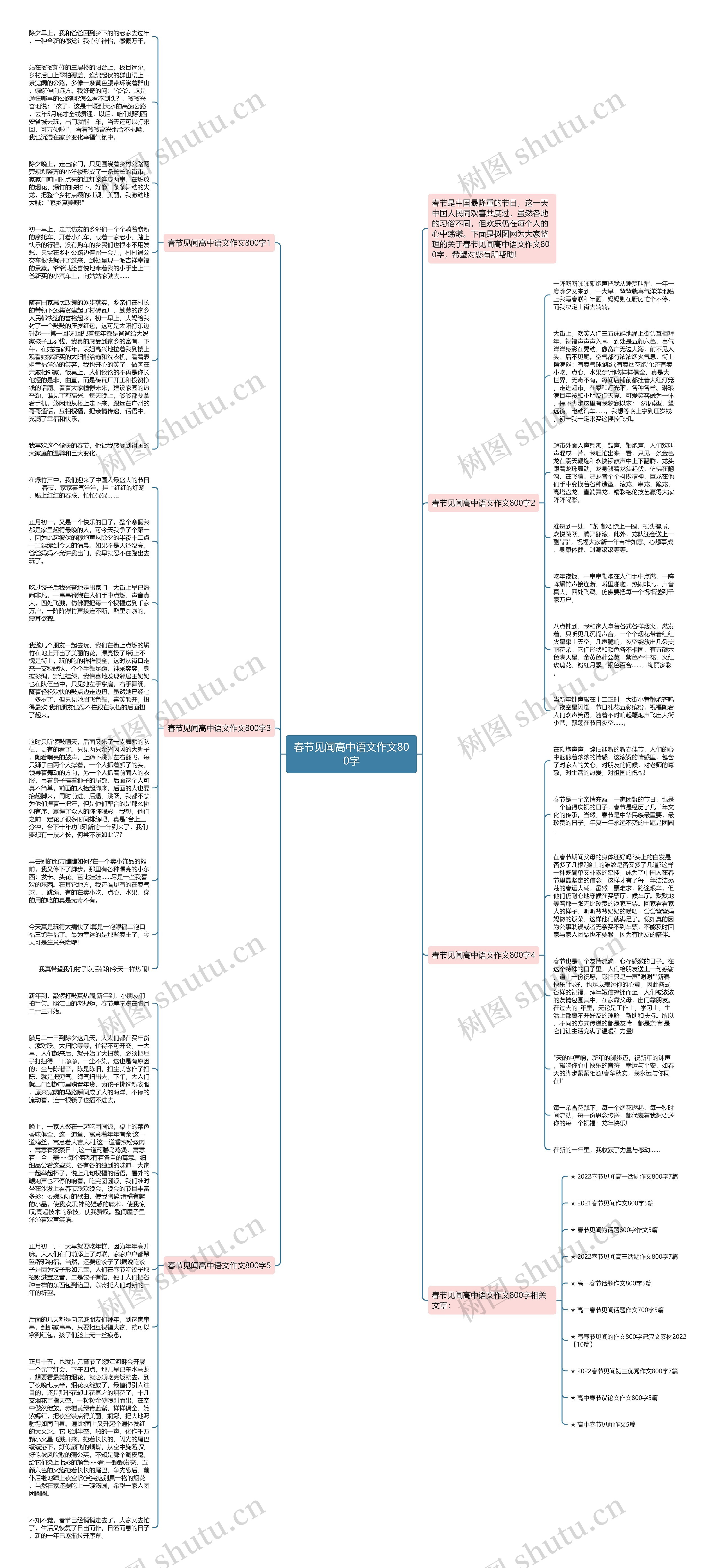 春节见闻高中语文作文800字思维导图