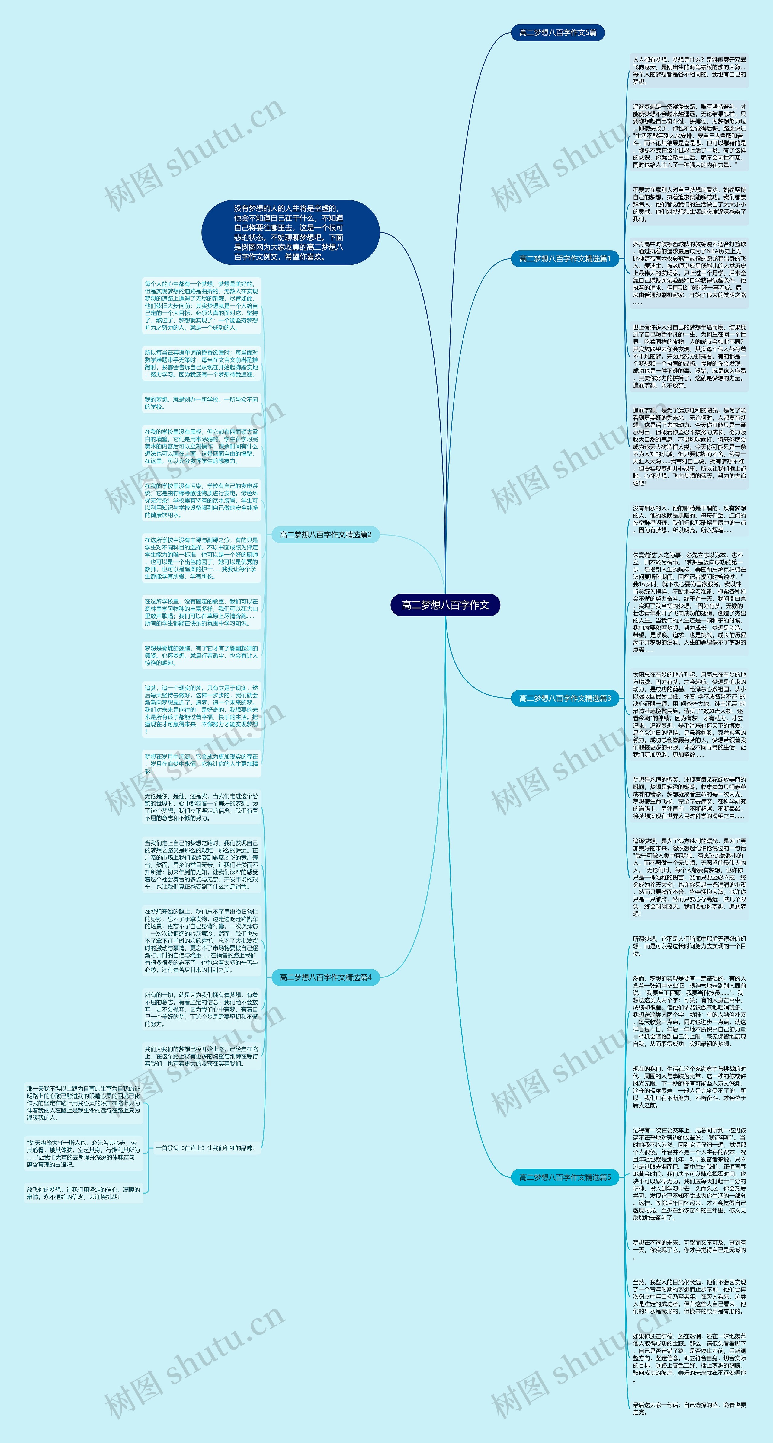 高二梦想八百字作文思维导图