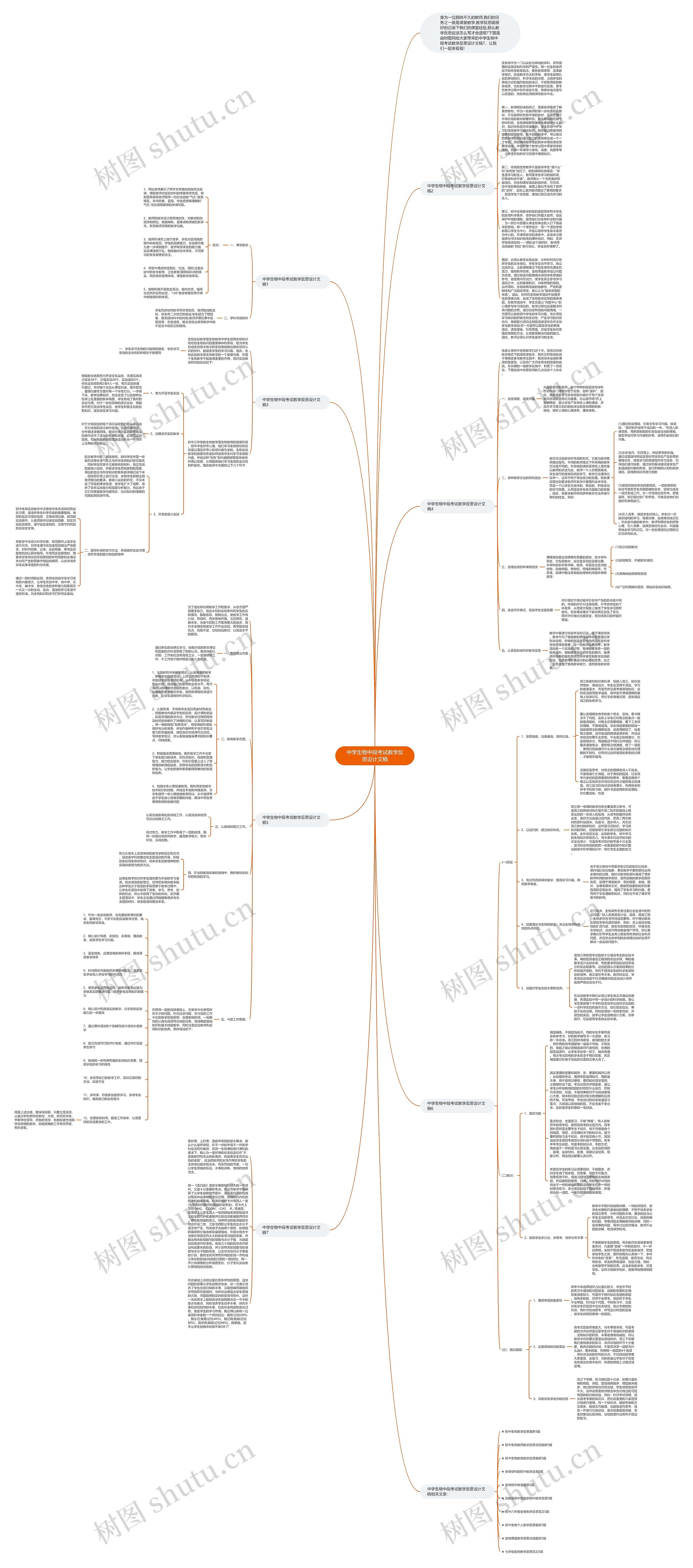 中学生物中段考试教学反思设计文稿思维导图