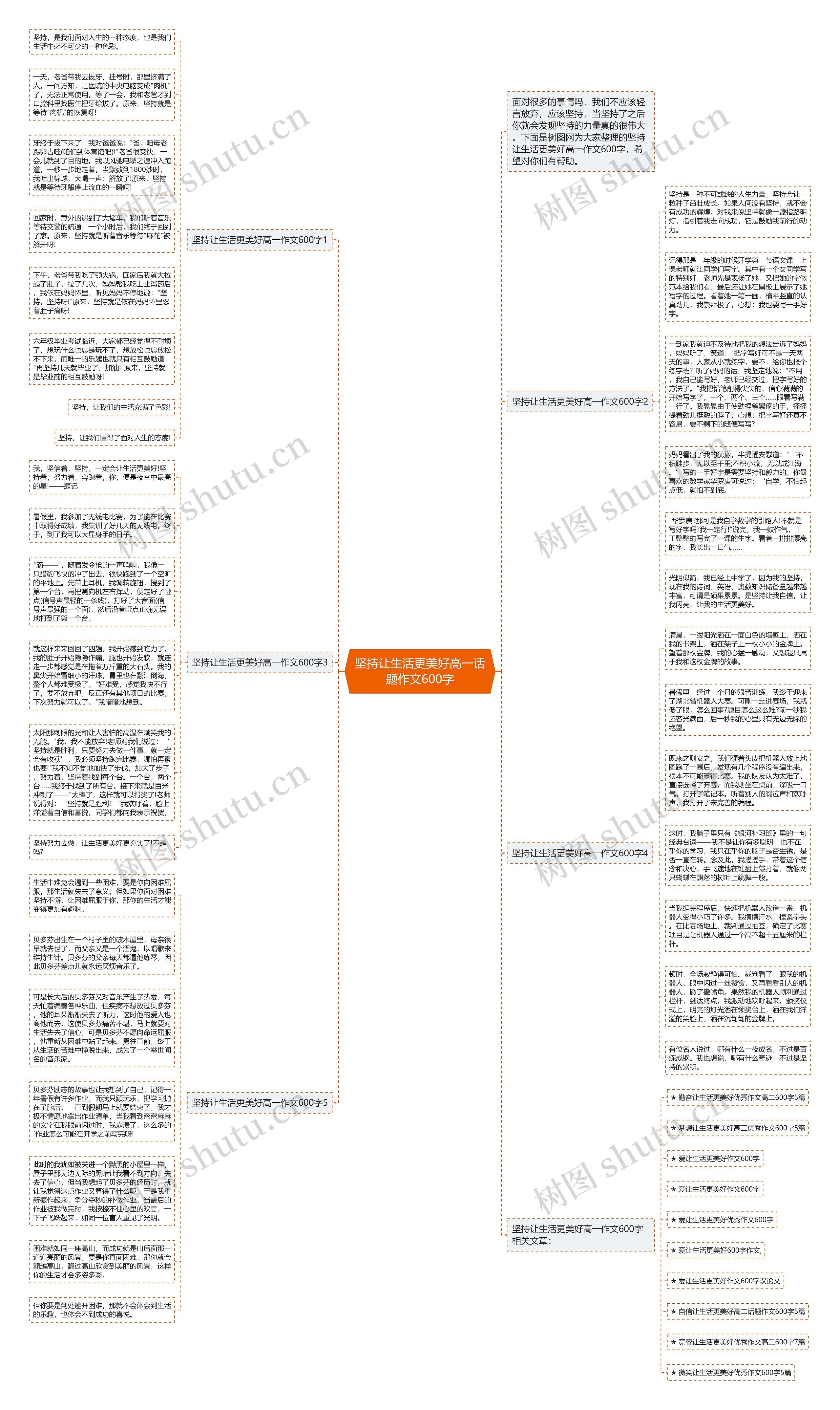 坚持让生活更美好高一话题作文600字思维导图