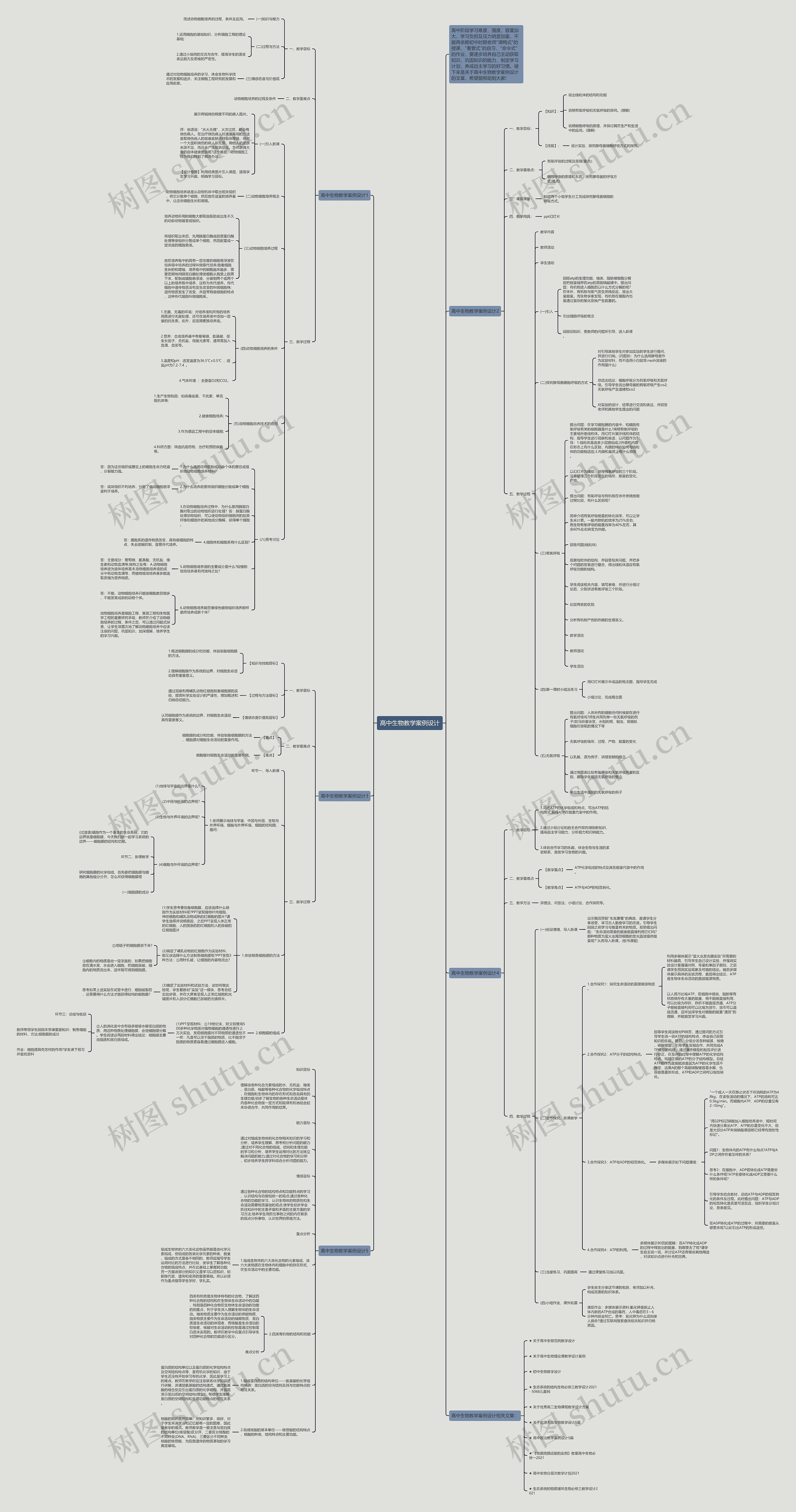 高中生物教学案例设计思维导图高清图 高中生物教学案例设计思维导图
