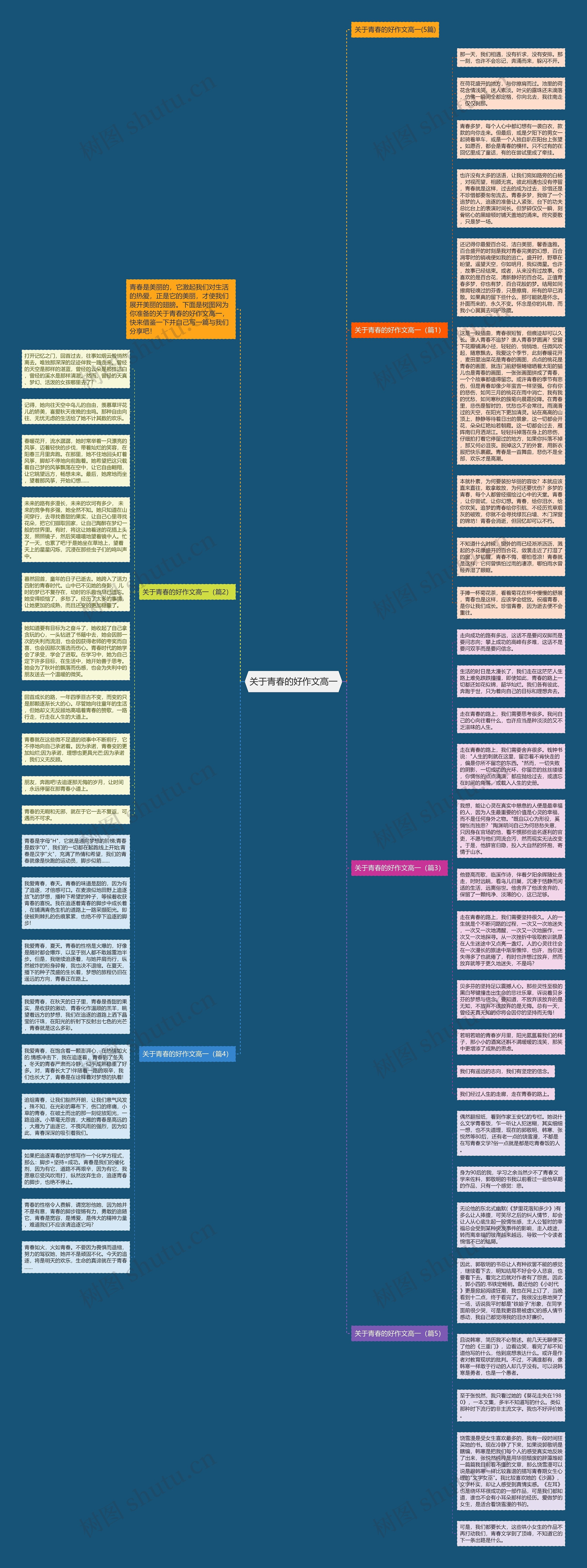 关于青春的好作文高一思维导图