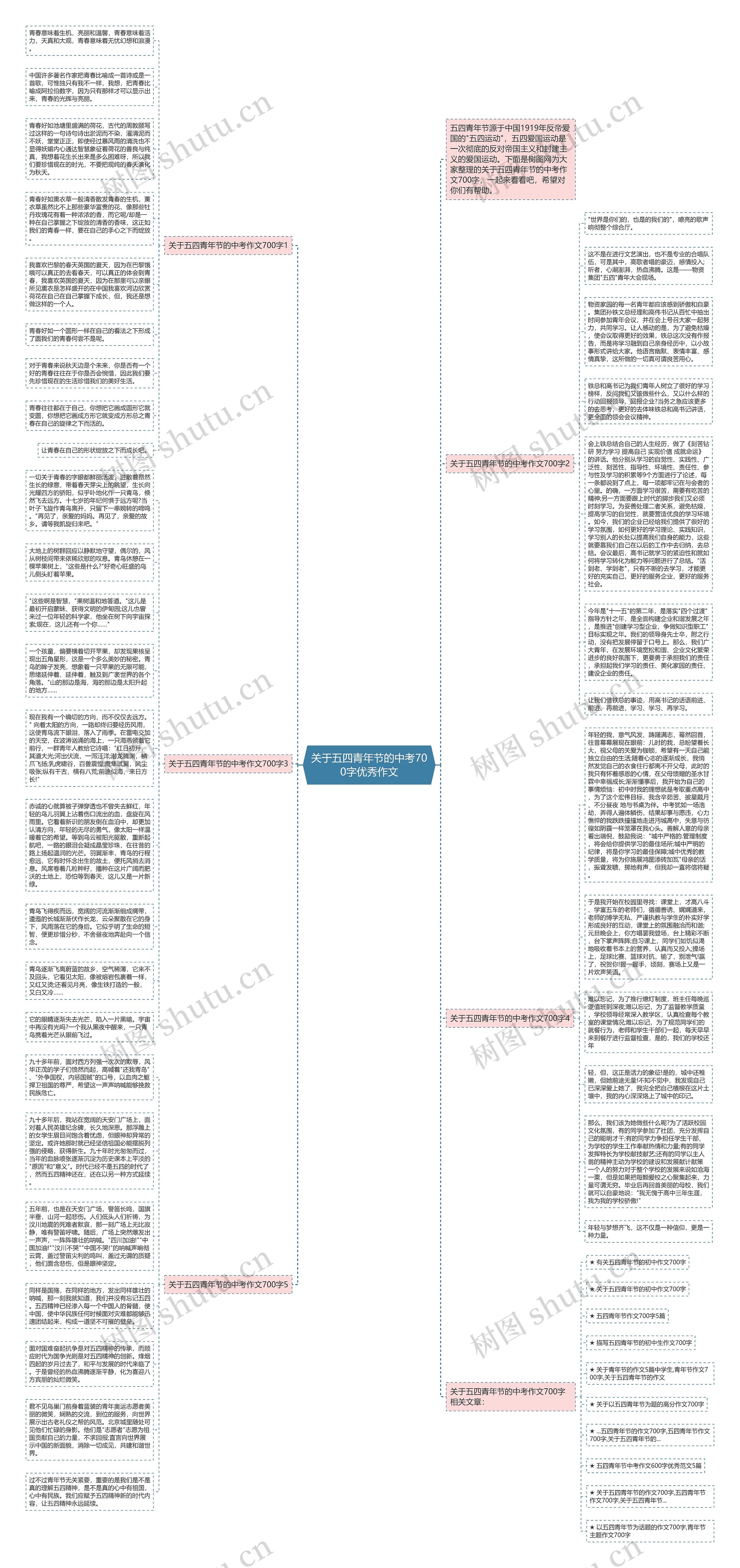 关于五四青年节的中考700字优秀作文思维导图