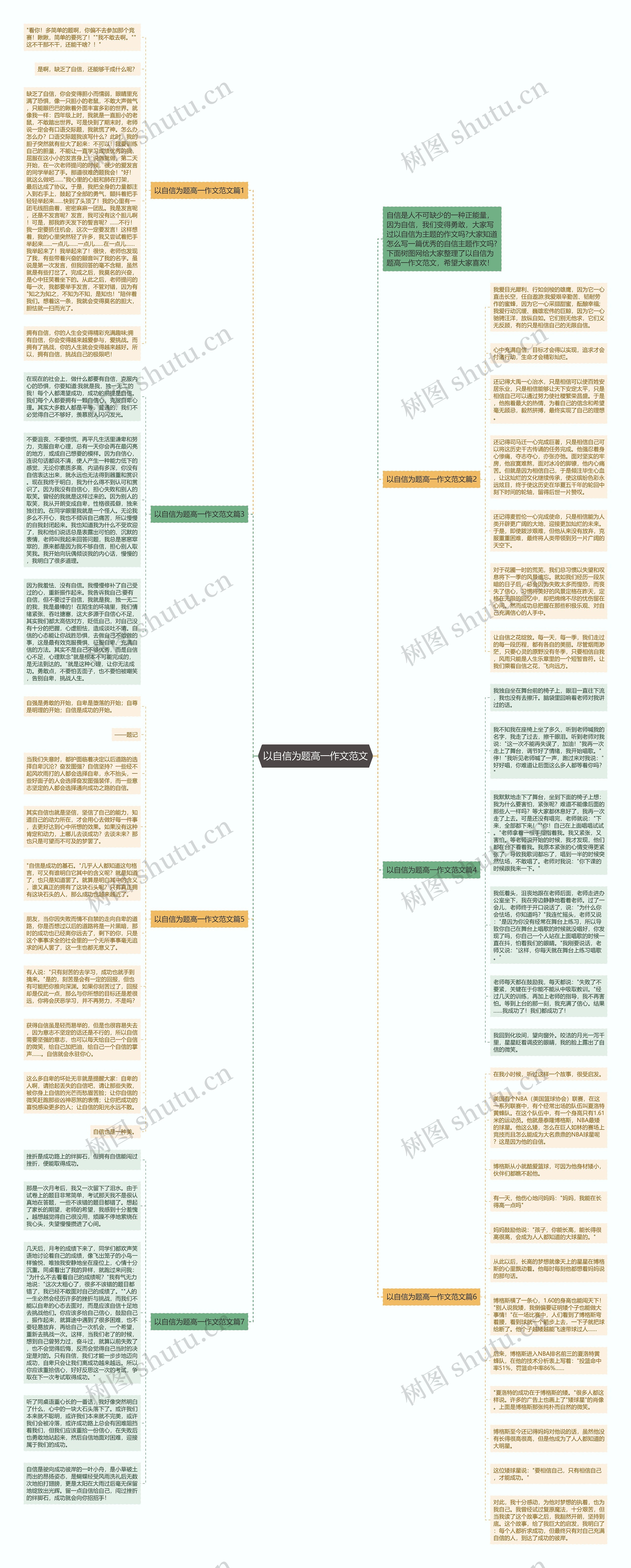 以自信为题高一作文范文思维导图
