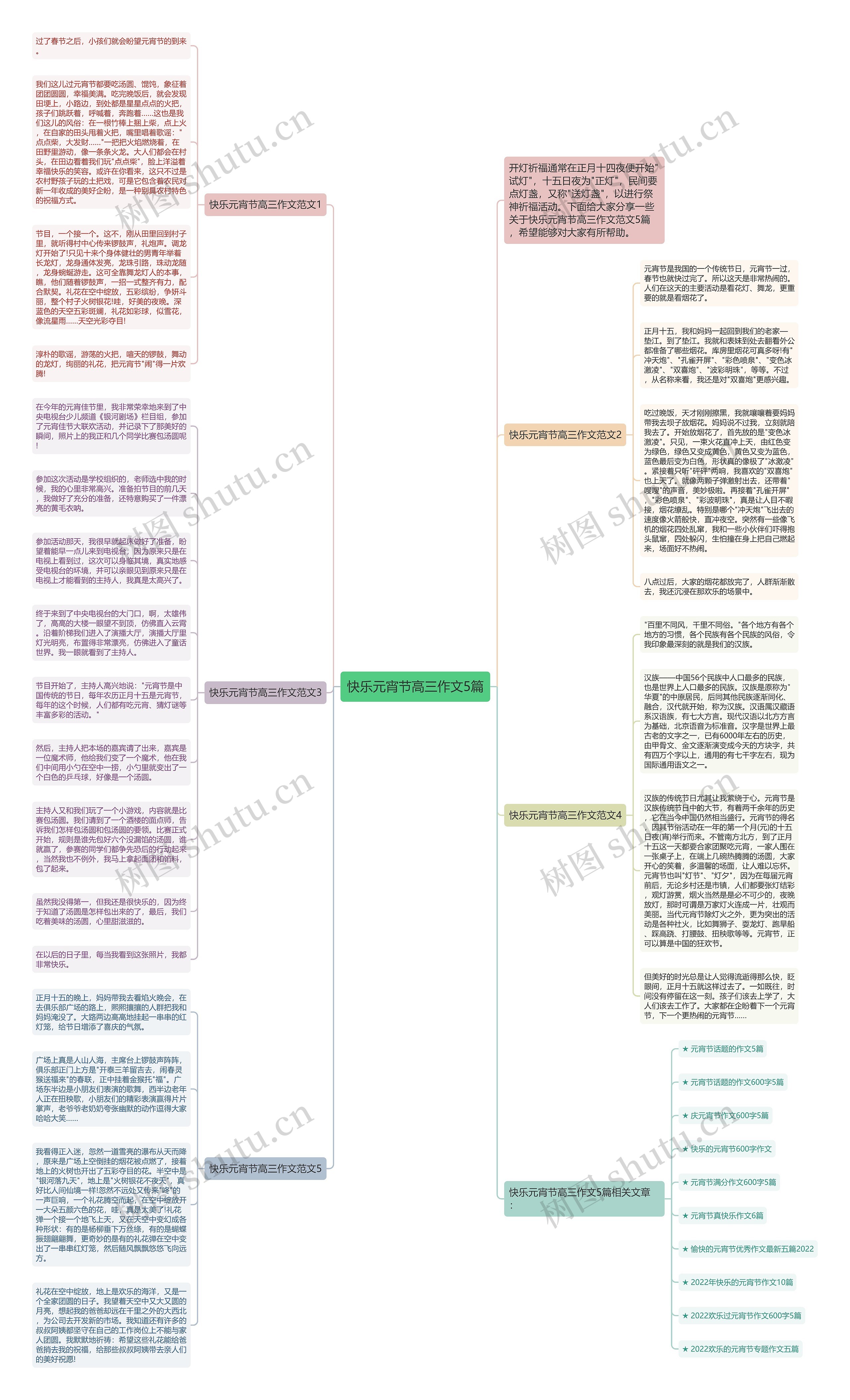 快乐元宵节高三作文5篇思维导图
