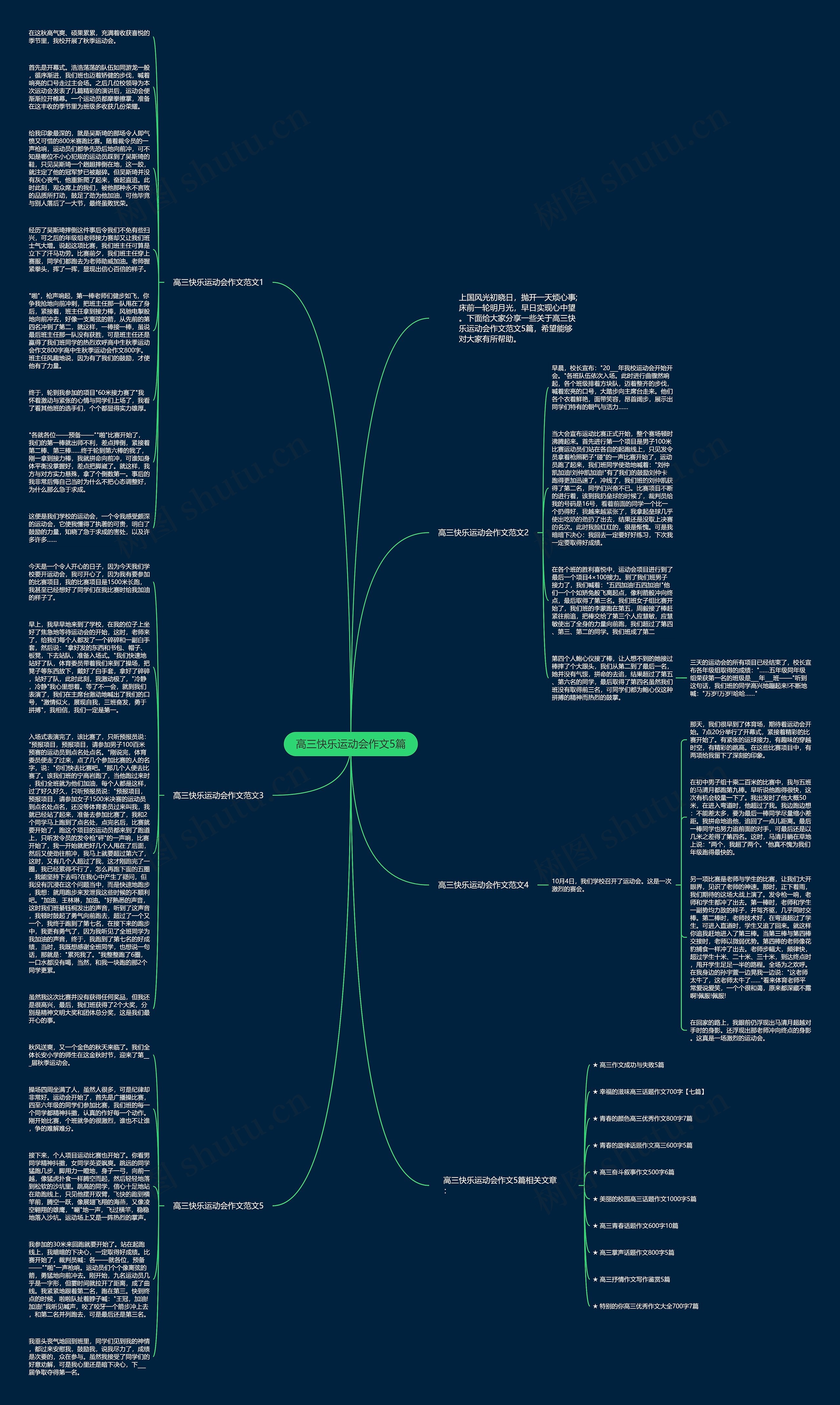高三快乐运动会作文5篇思维导图