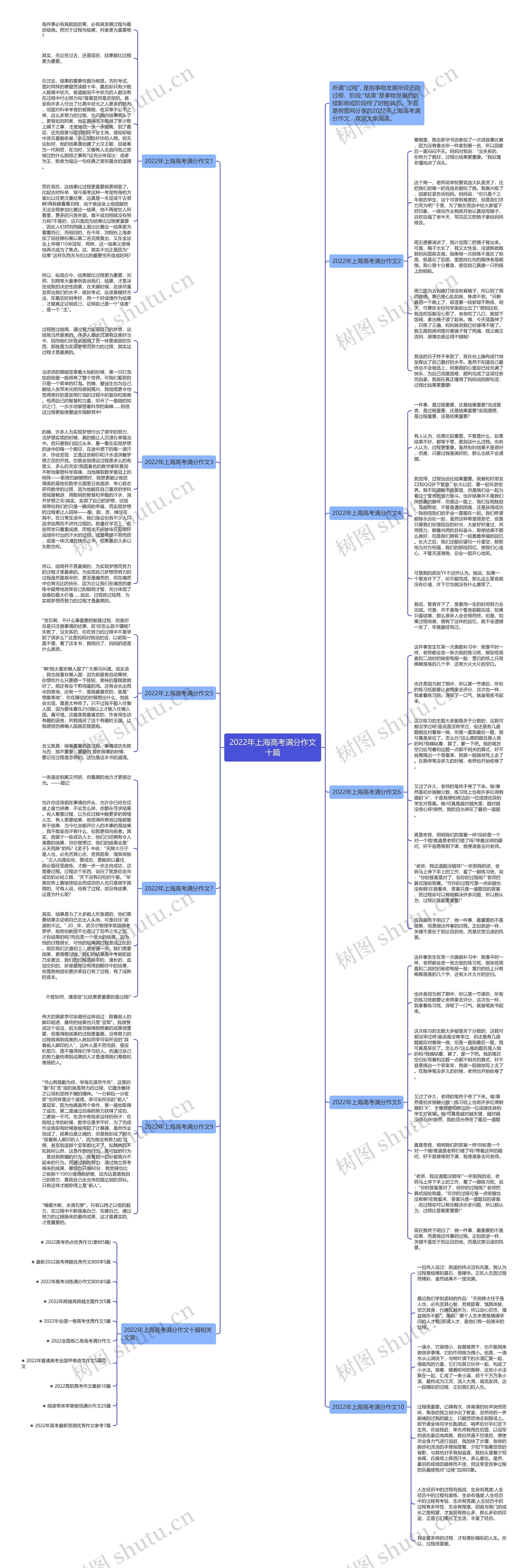 2022年上海高考满分作文十篇思维导图
