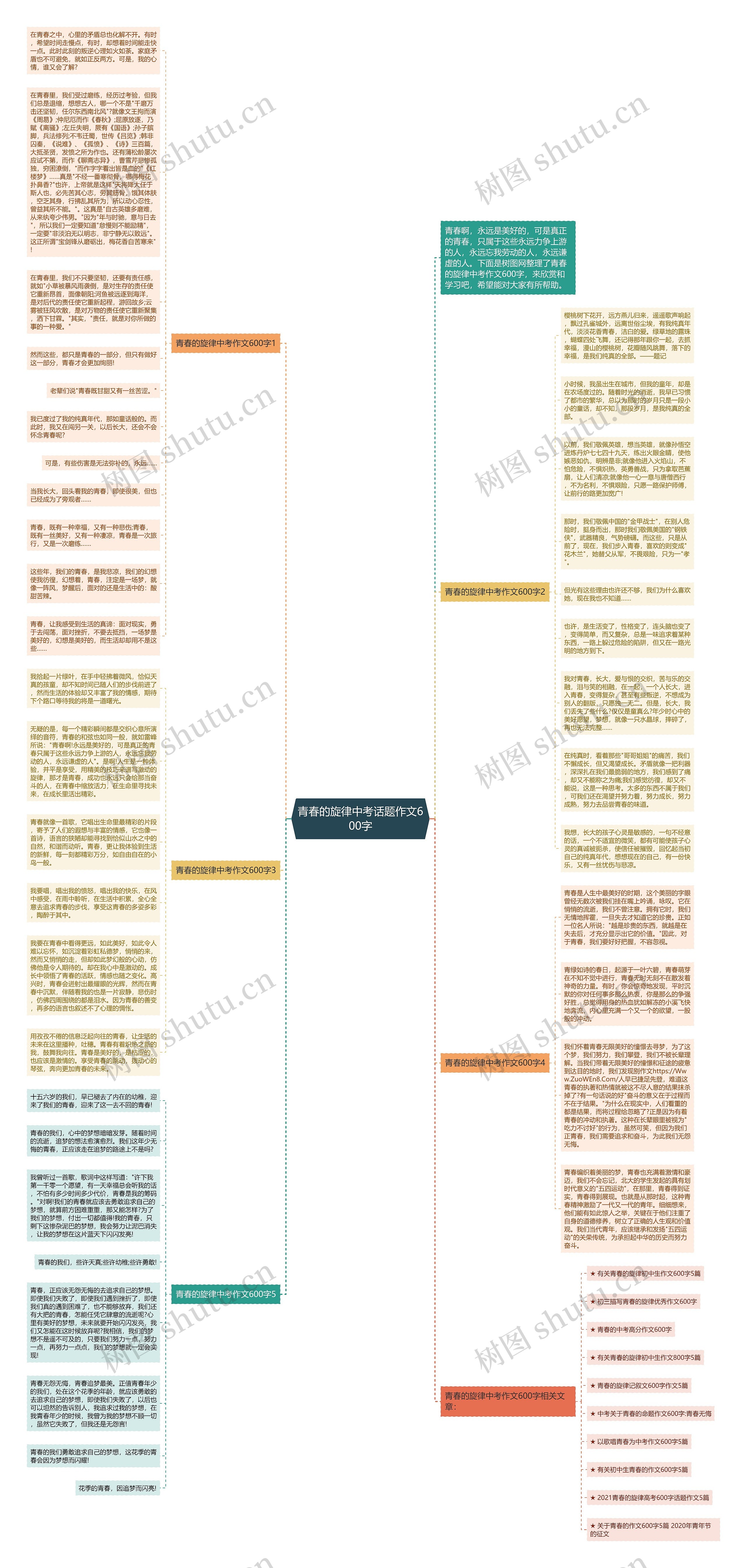 青春的旋律中考话题作文600字思维导图