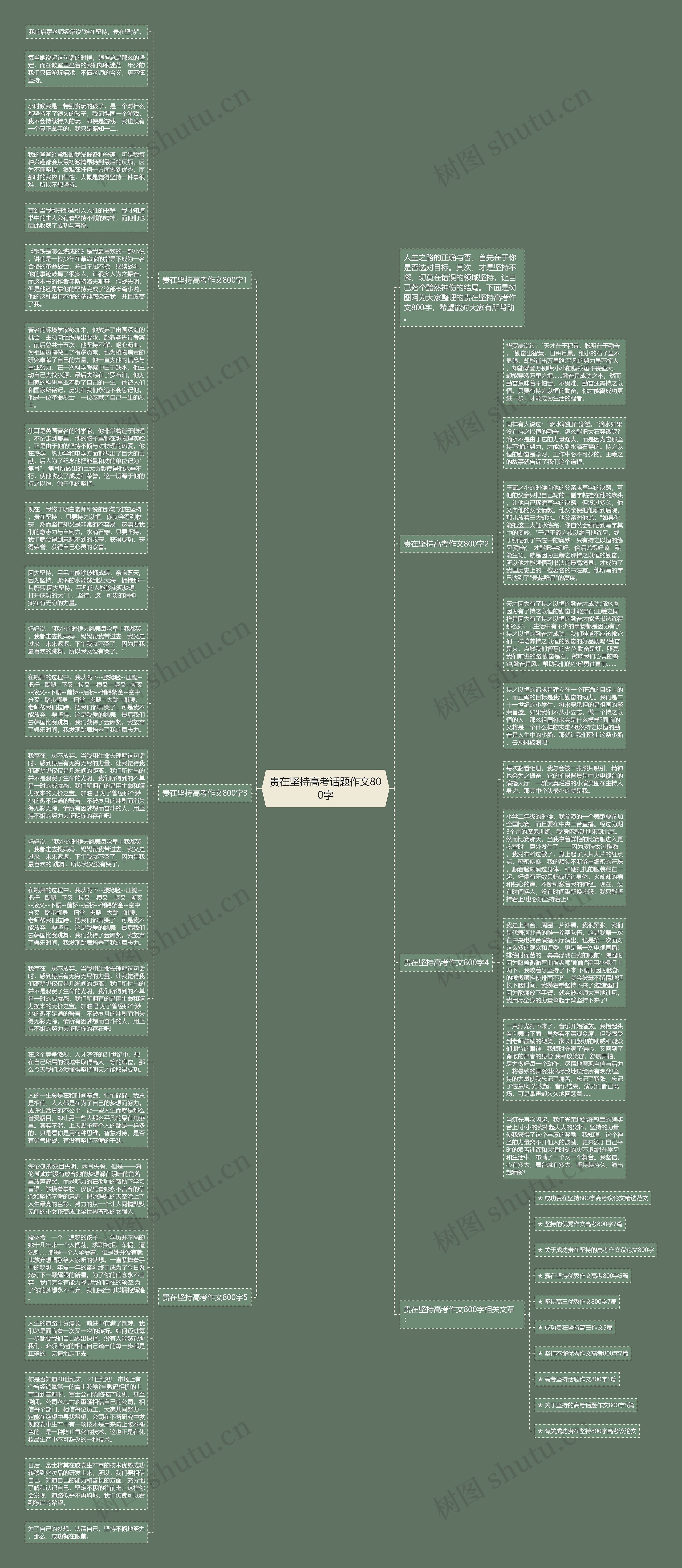 贵在坚持高考话题作文800字思维导图