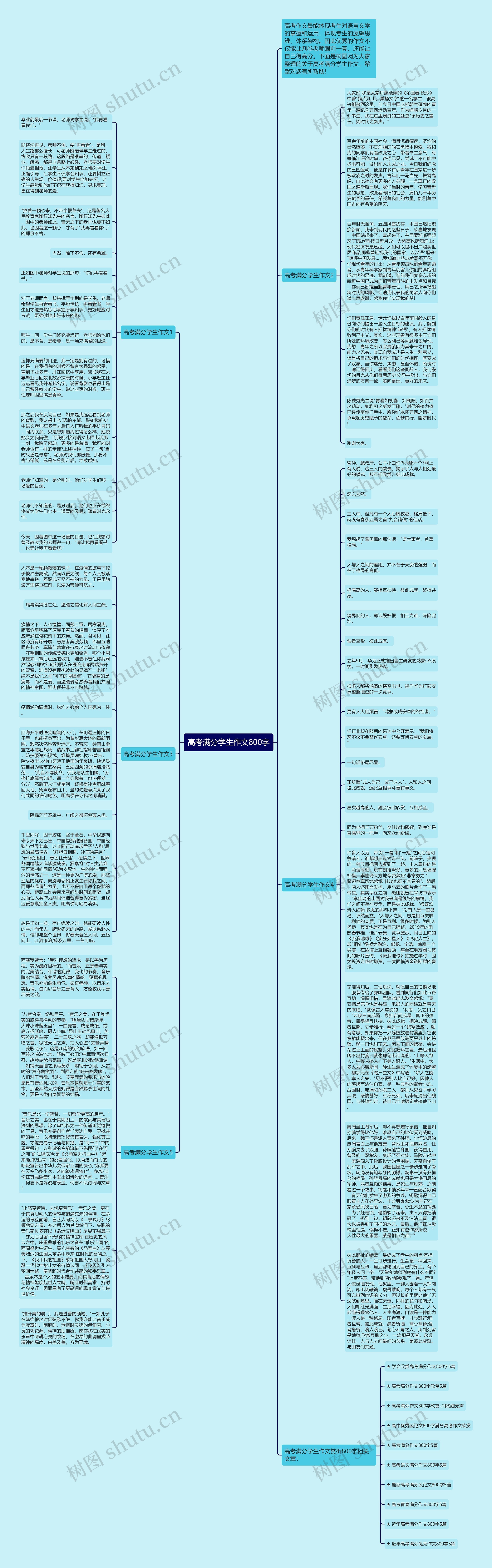 高考满分学生作文800字思维导图