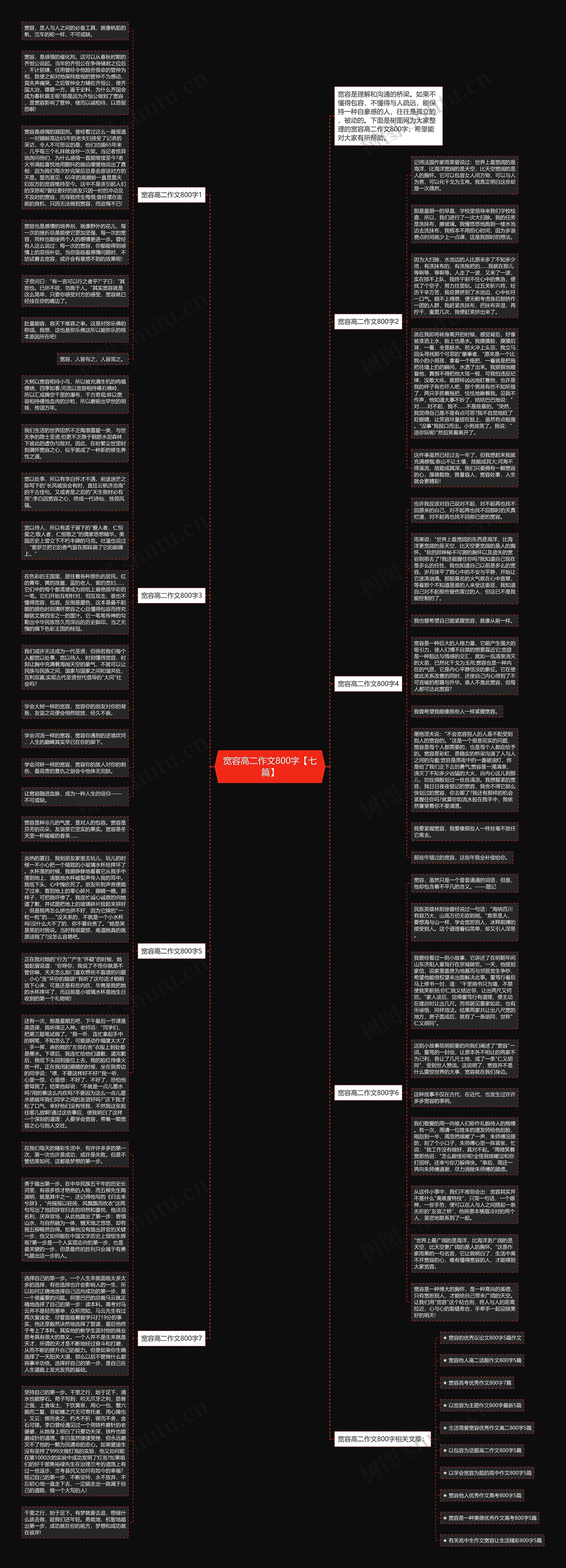 宽容高二作文800字【七篇】思维导图