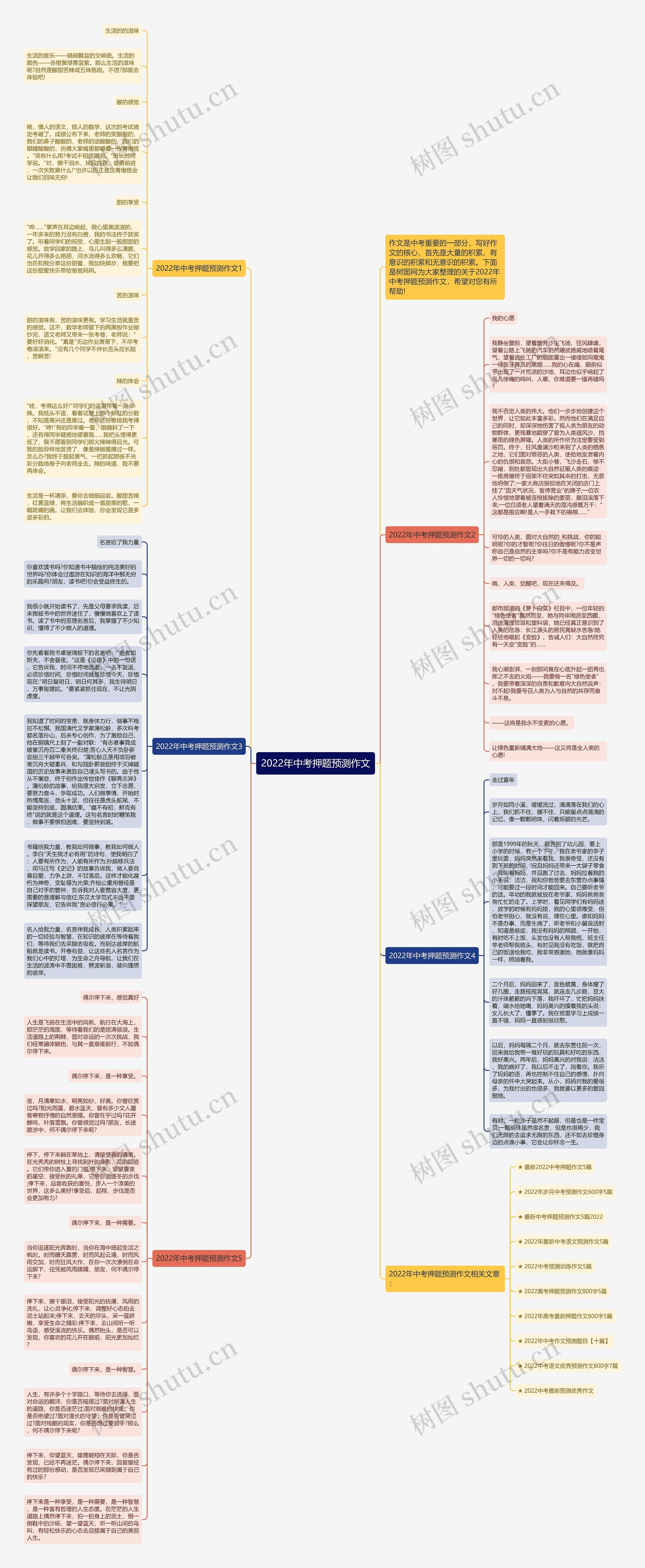 2022年中考押题预测作文思维导图