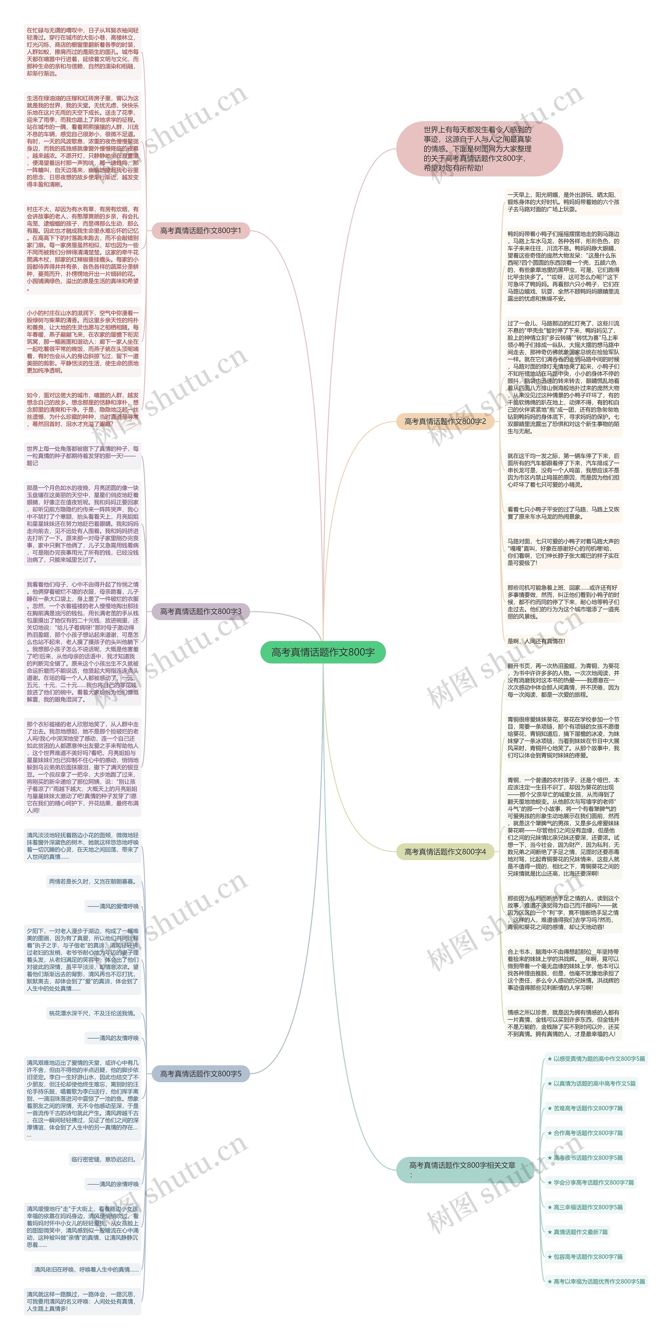 高考真情话题作文800字思维导图