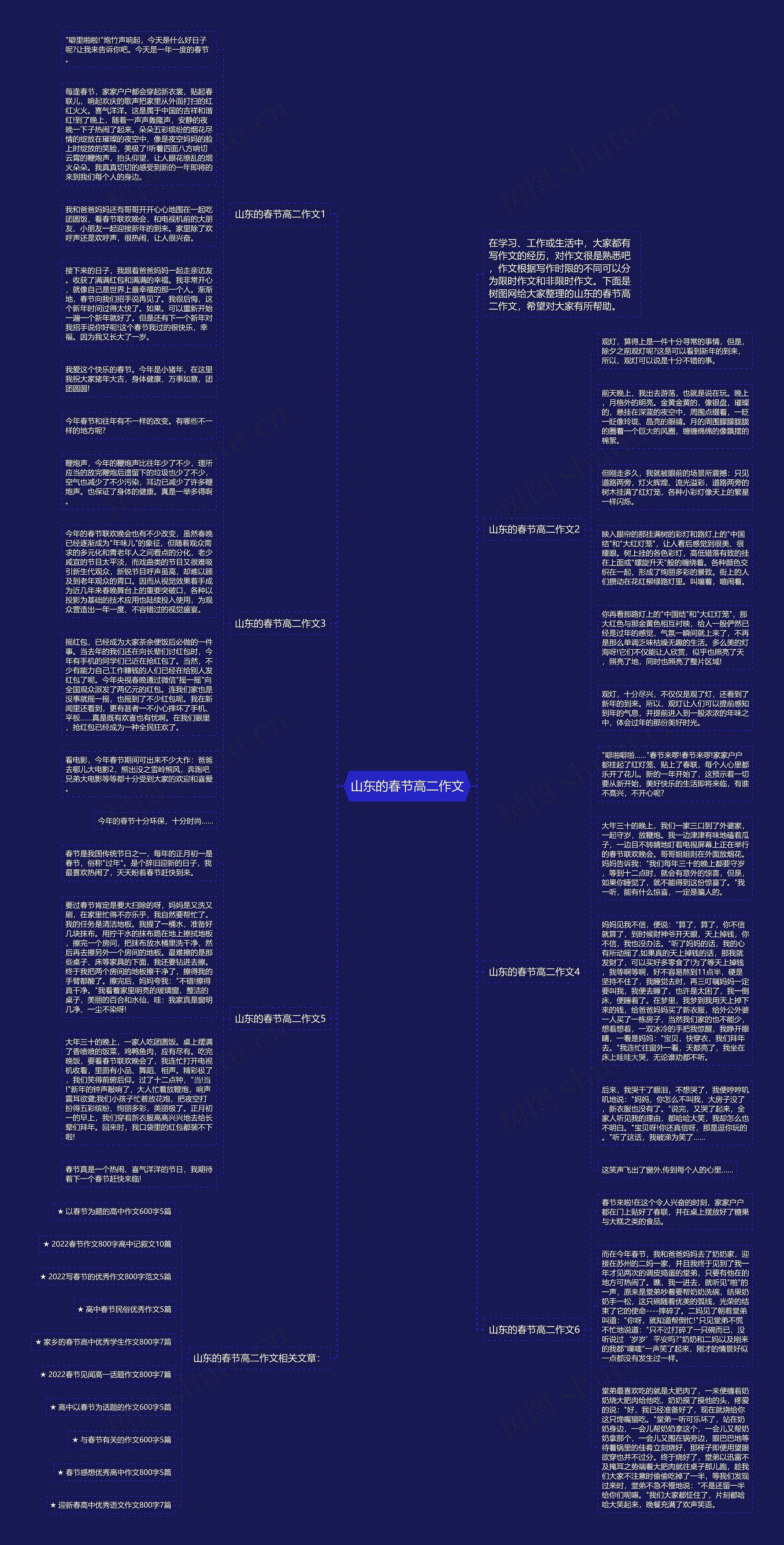 山东的春节高二作文思维导图
