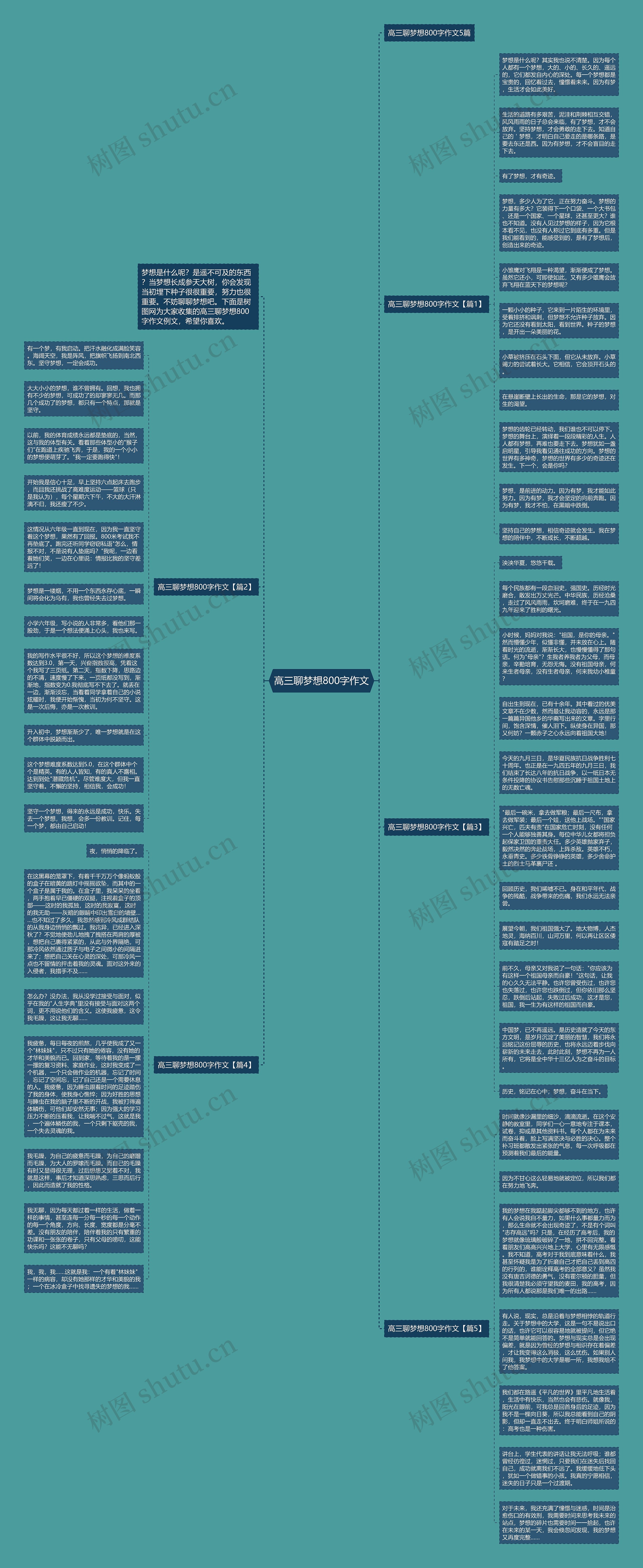高三聊梦想800字作文思维导图