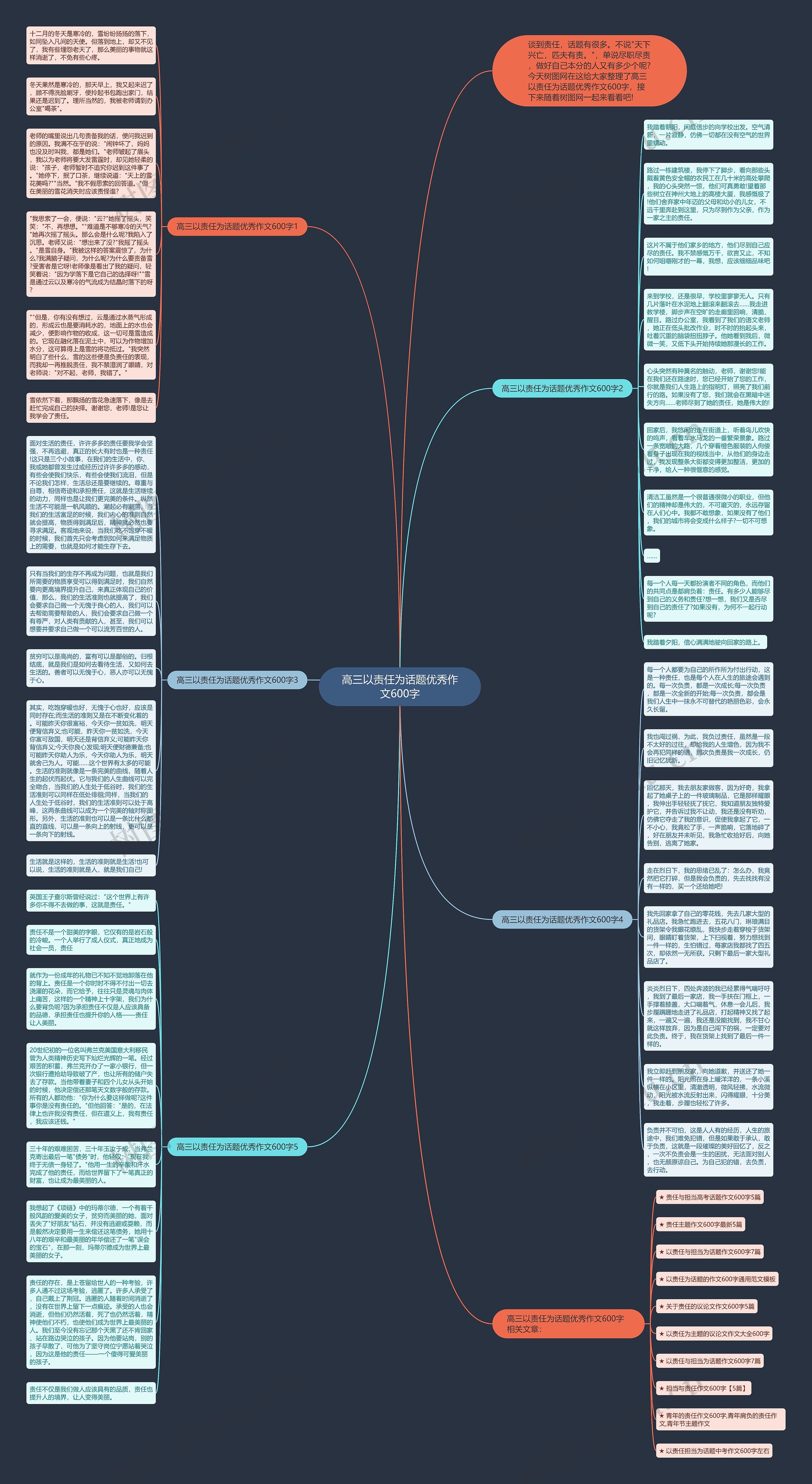 高三以责任为话题优秀作文600字思维导图
