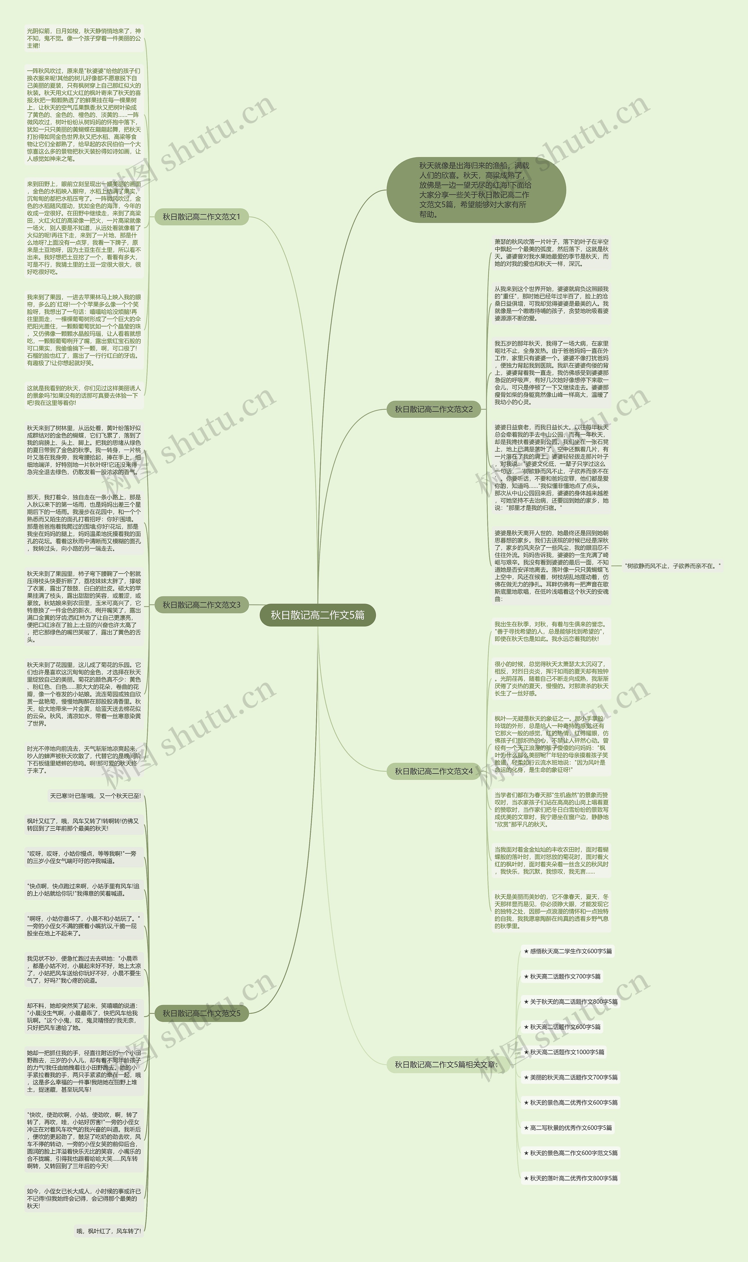 秋日散记高二作文5篇思维导图