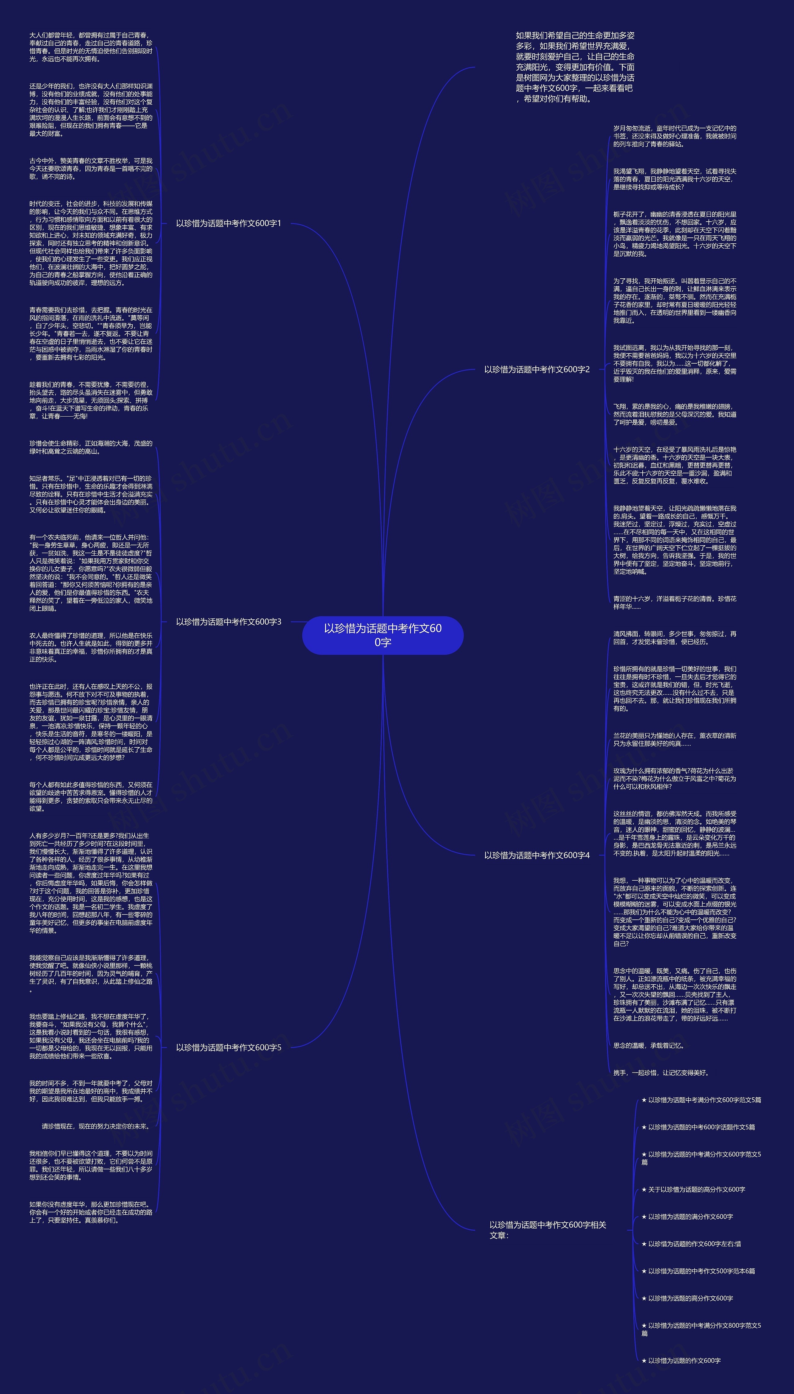 以珍惜为话题中考作文600字思维导图
