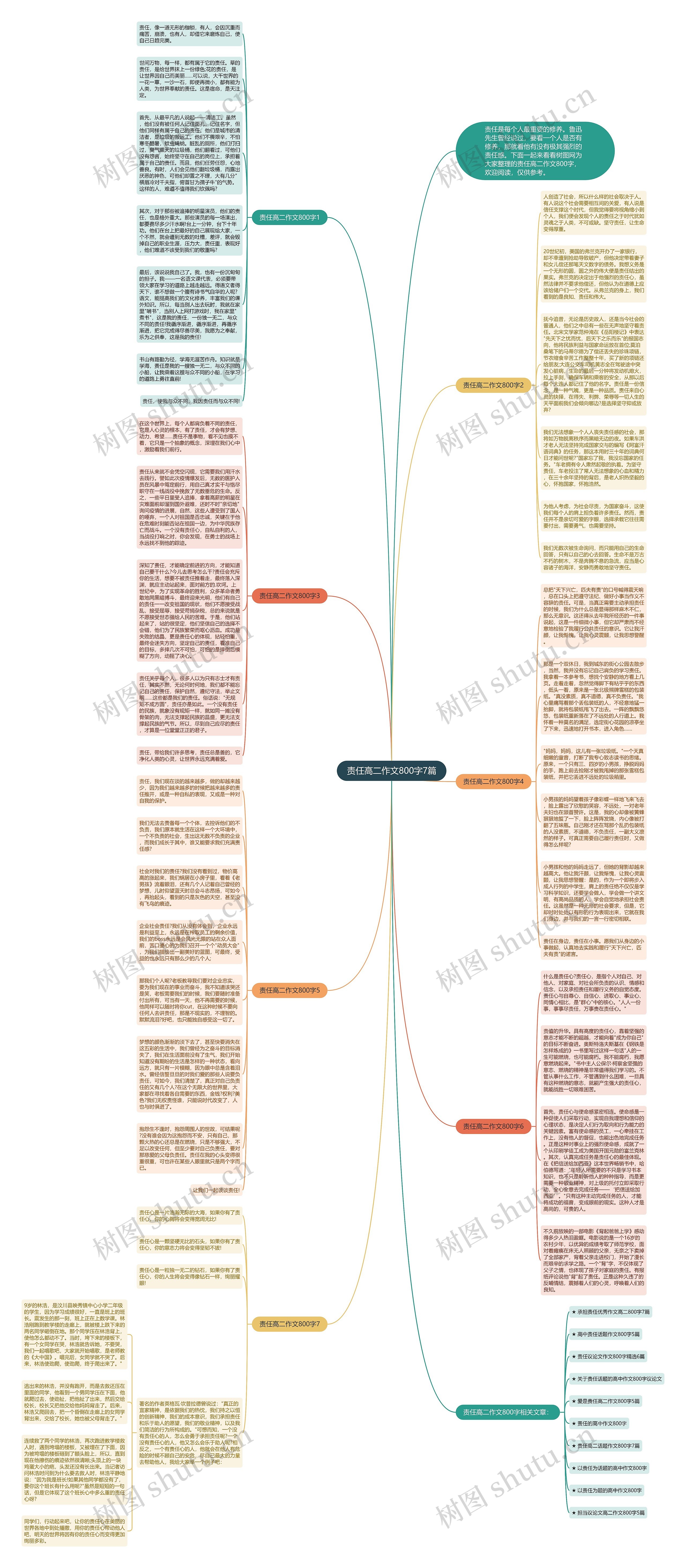 责任高二作文800字7篇思维导图