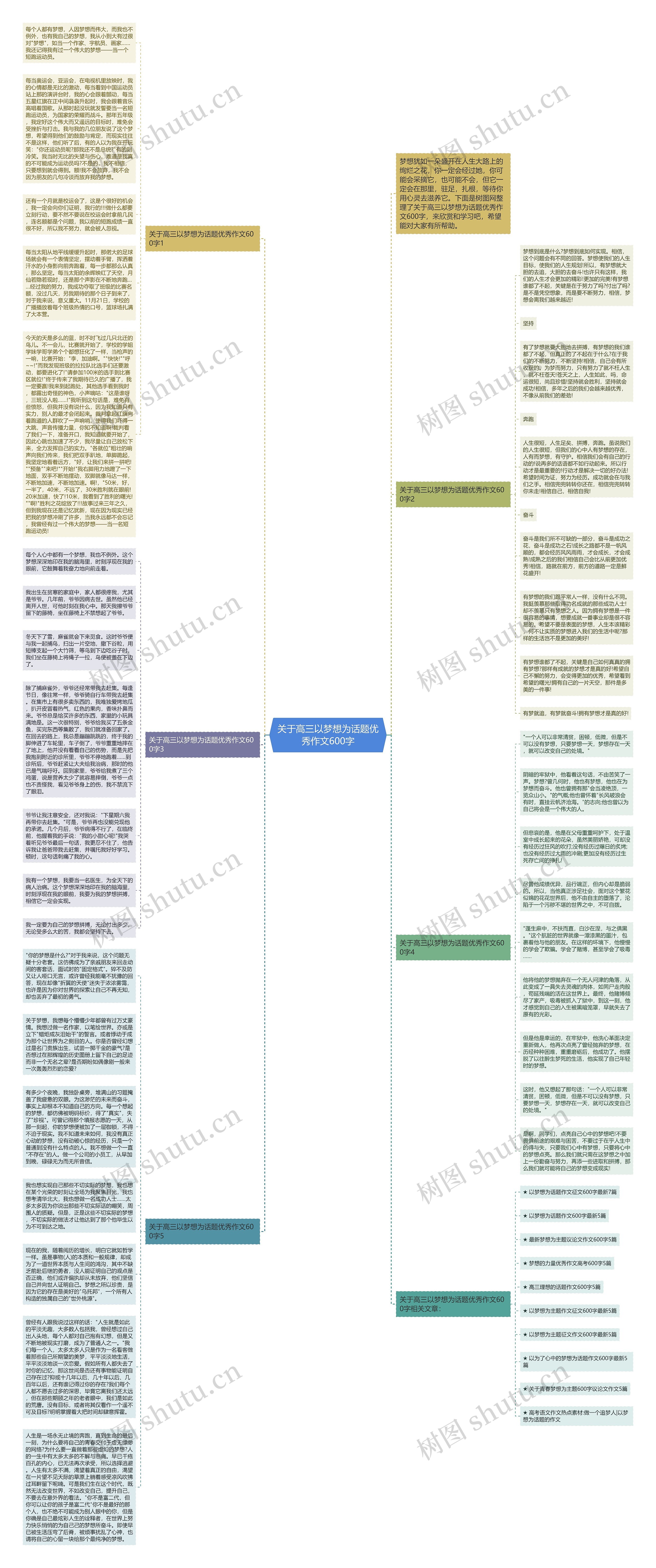 关于高三以梦想为话题优秀作文600字思维导图