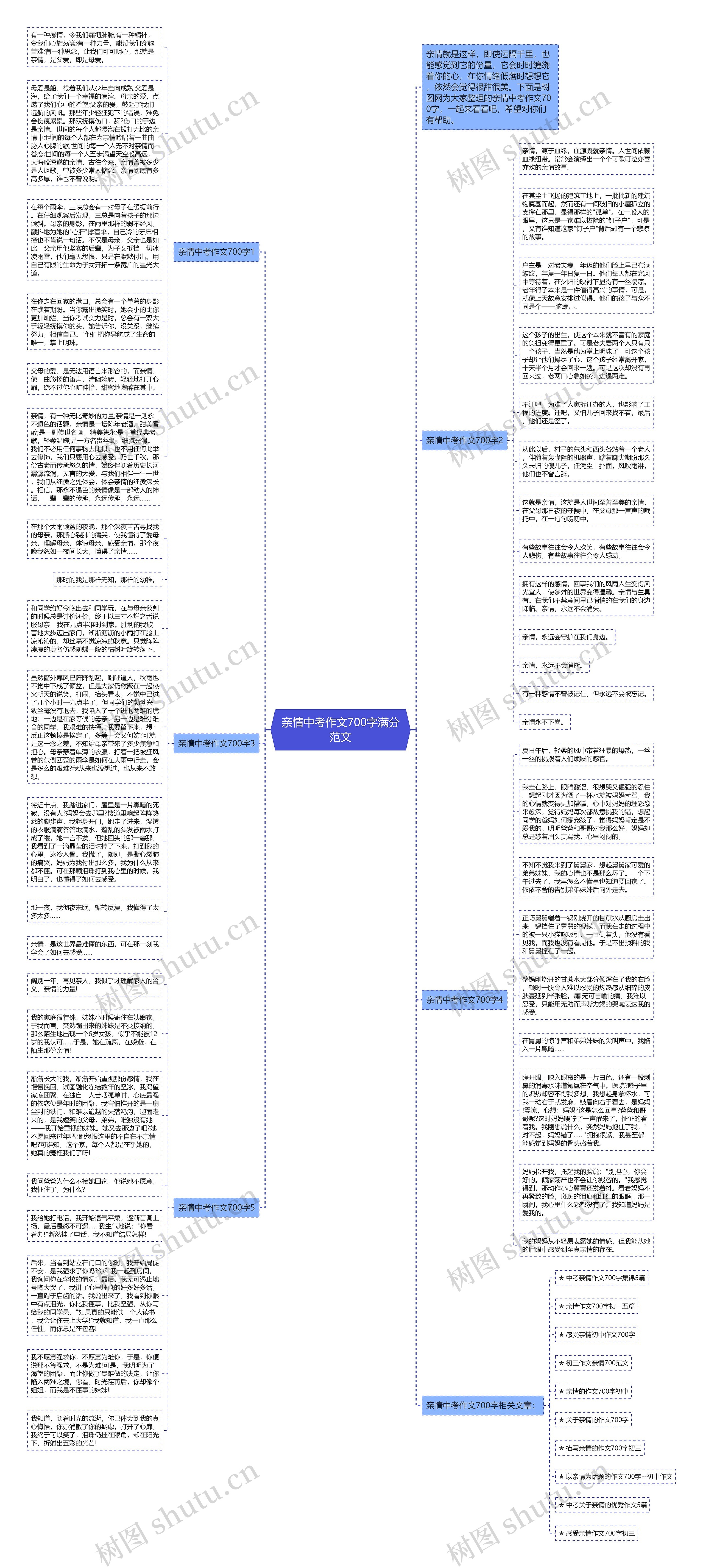 亲情中考作文700字满分范文思维导图