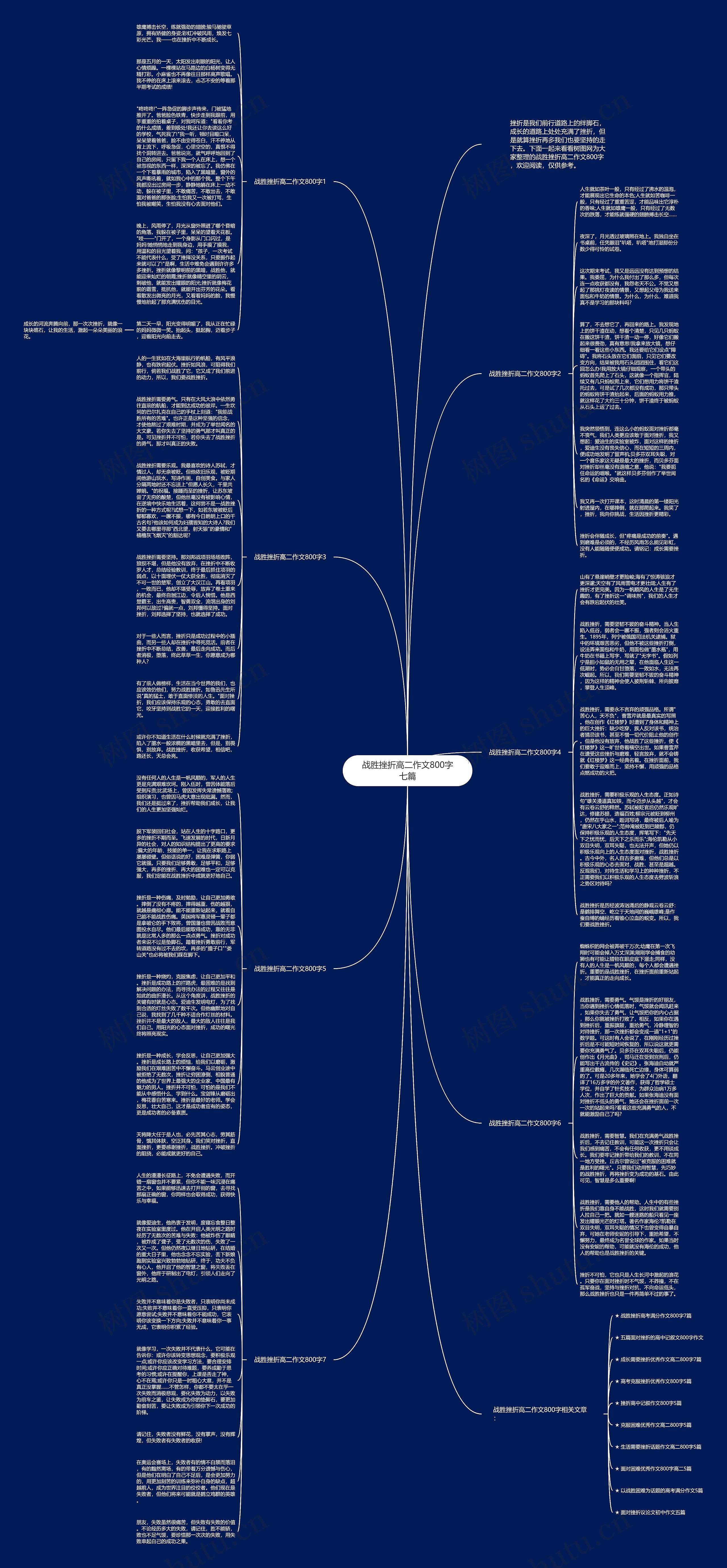 战胜挫折高二作文800字七篇思维导图