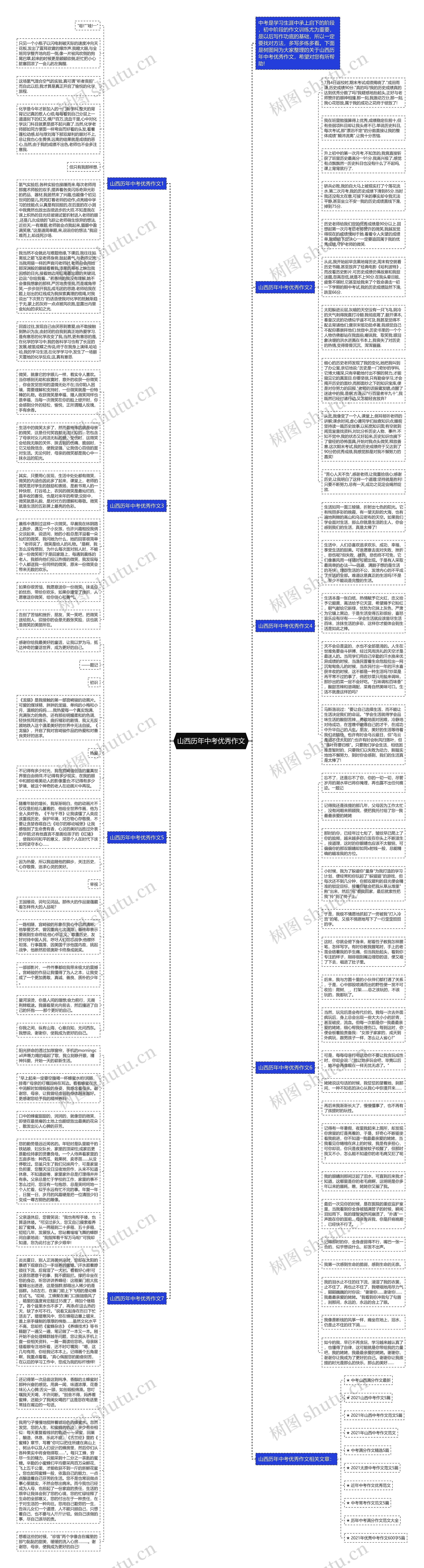 山西历年中考优秀作文思维导图
