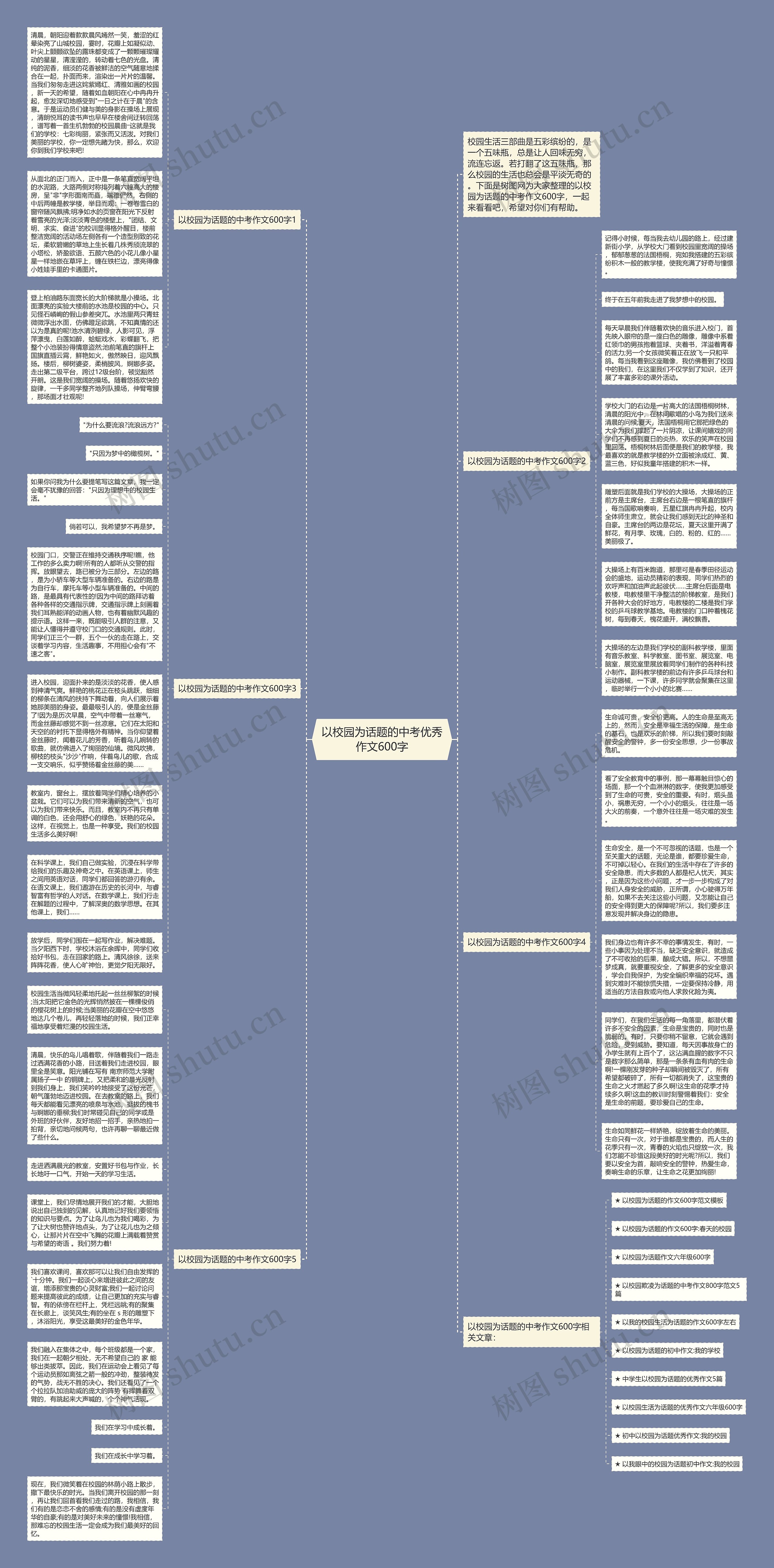 以校园为话题的中考优秀作文600字思维导图