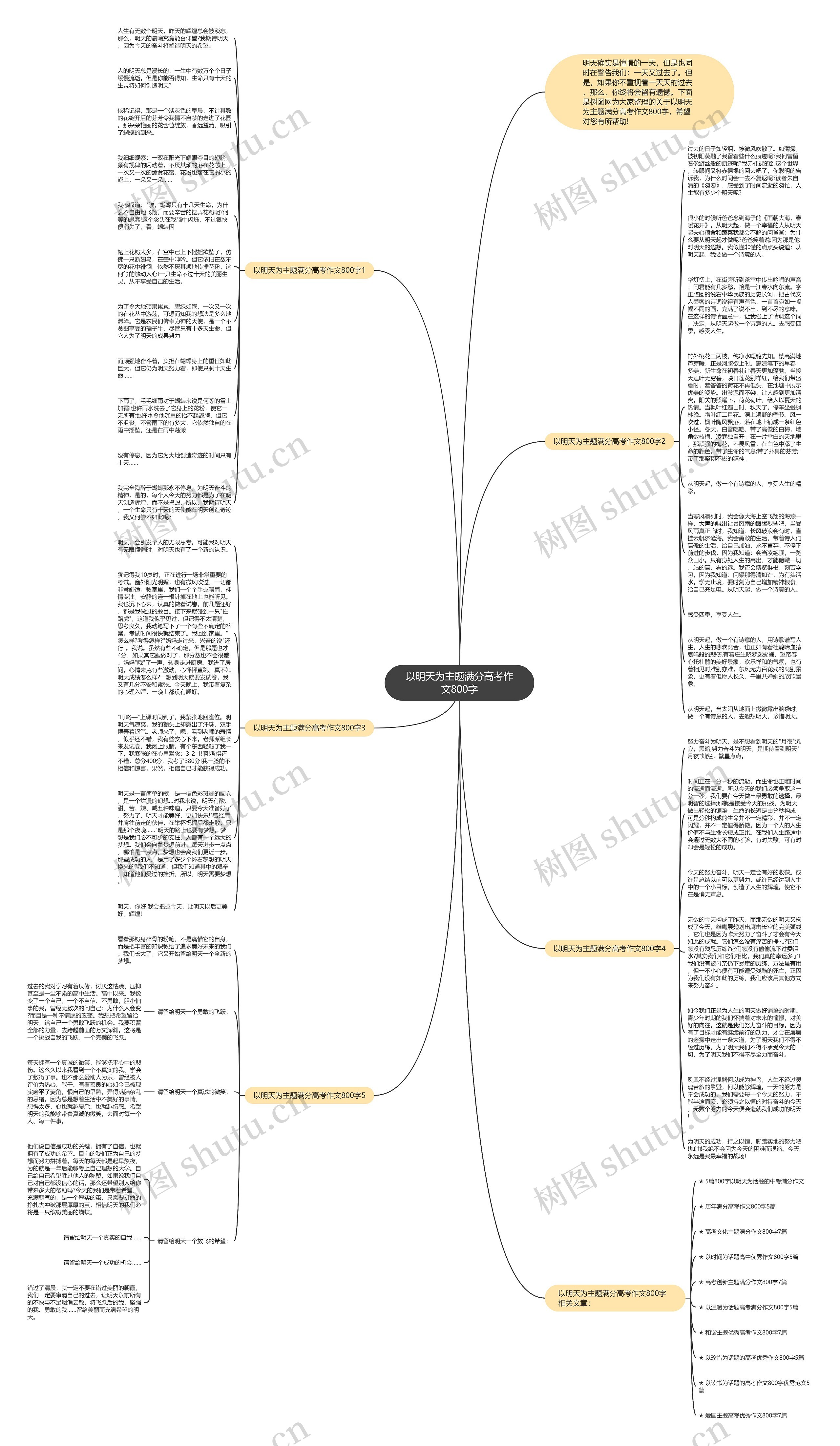 以明天为主题满分高考作文800字思维导图