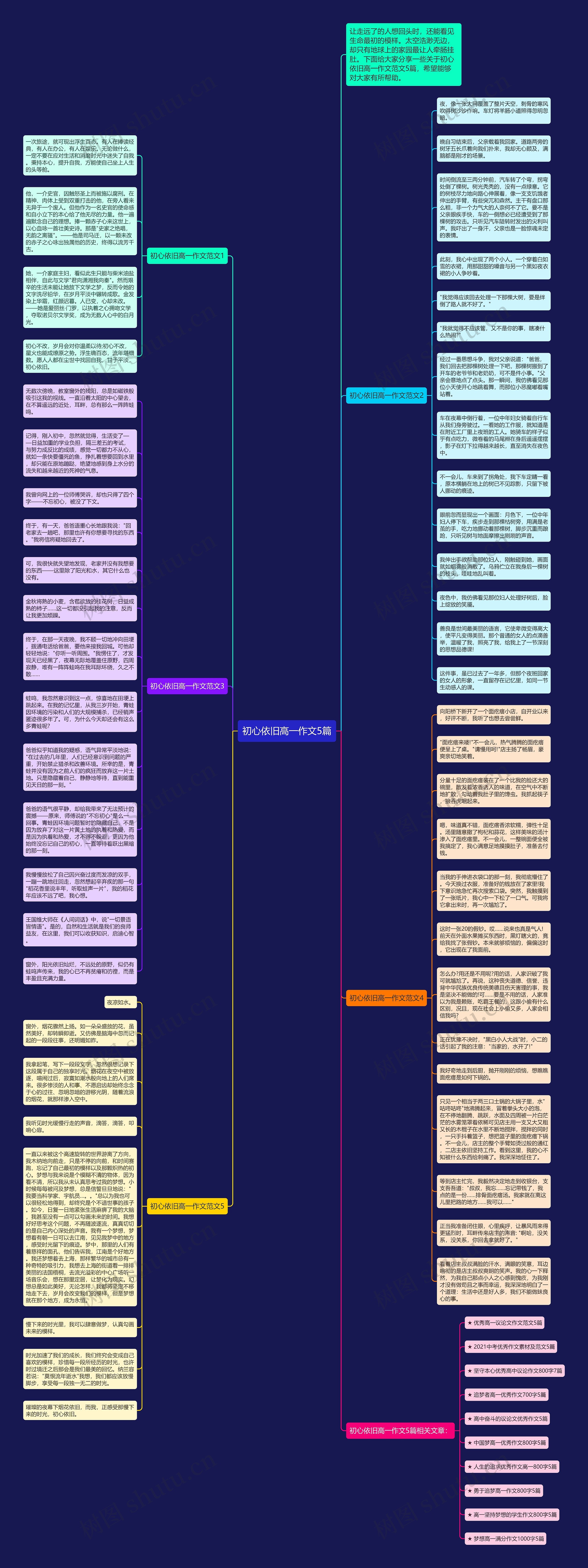 初心依旧高一作文5篇思维导图