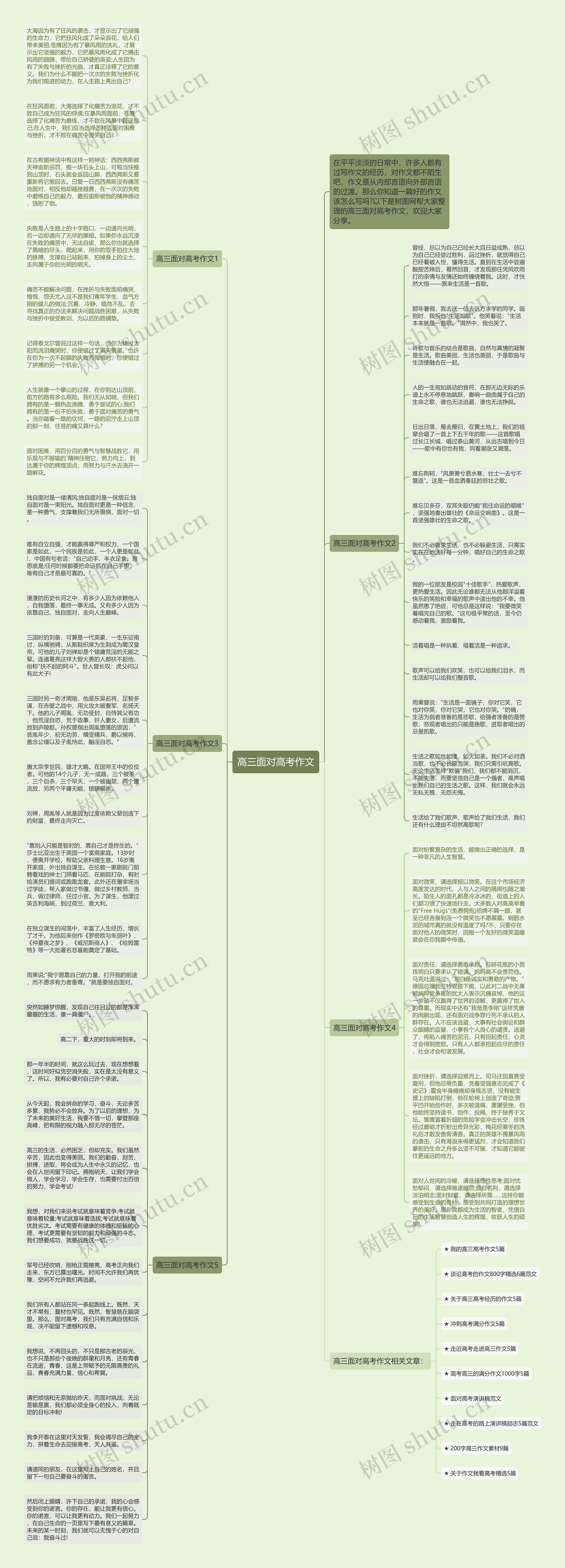 高三面对高考作文思维导图